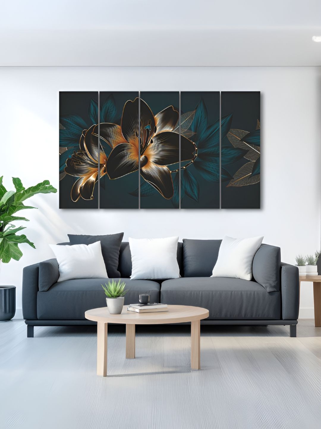 The Castle Decor Black & Green 5 Piece Wood Other Wall Paintings-picture-15