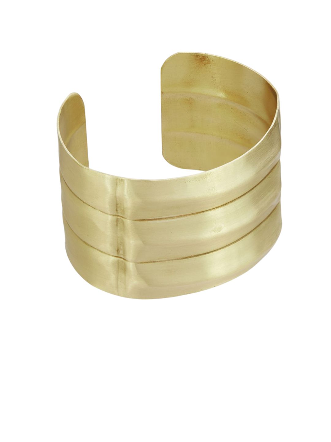 ATIBELLE Set Of 2 Gold Plated & Wavy-Shaped Textured Contemporary Bracelets