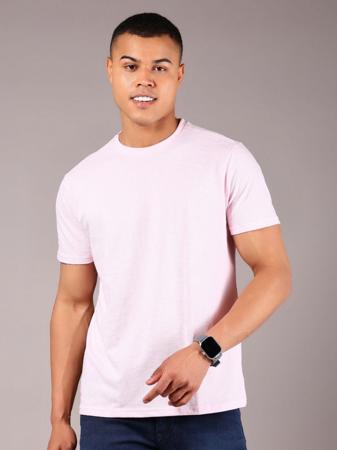 V-Mart Men Solid Round Neck Cotton T-shirt-picture-34