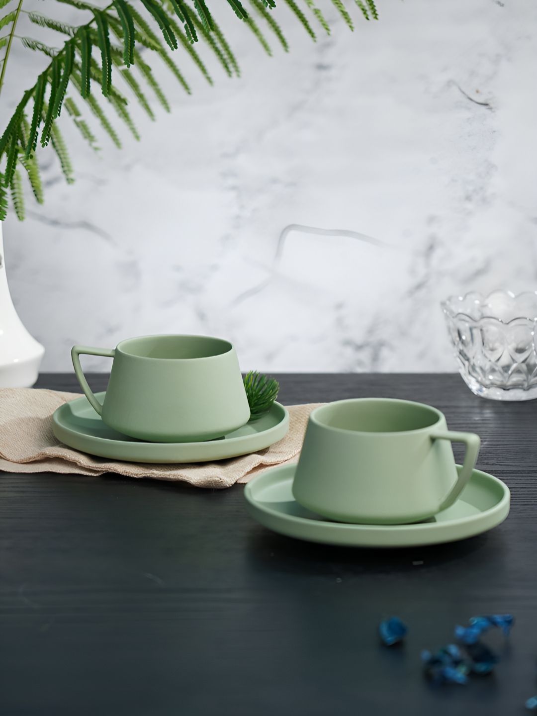 Vola Global LLP Green Porcelain Core Set of Cups and Mugs-image-32