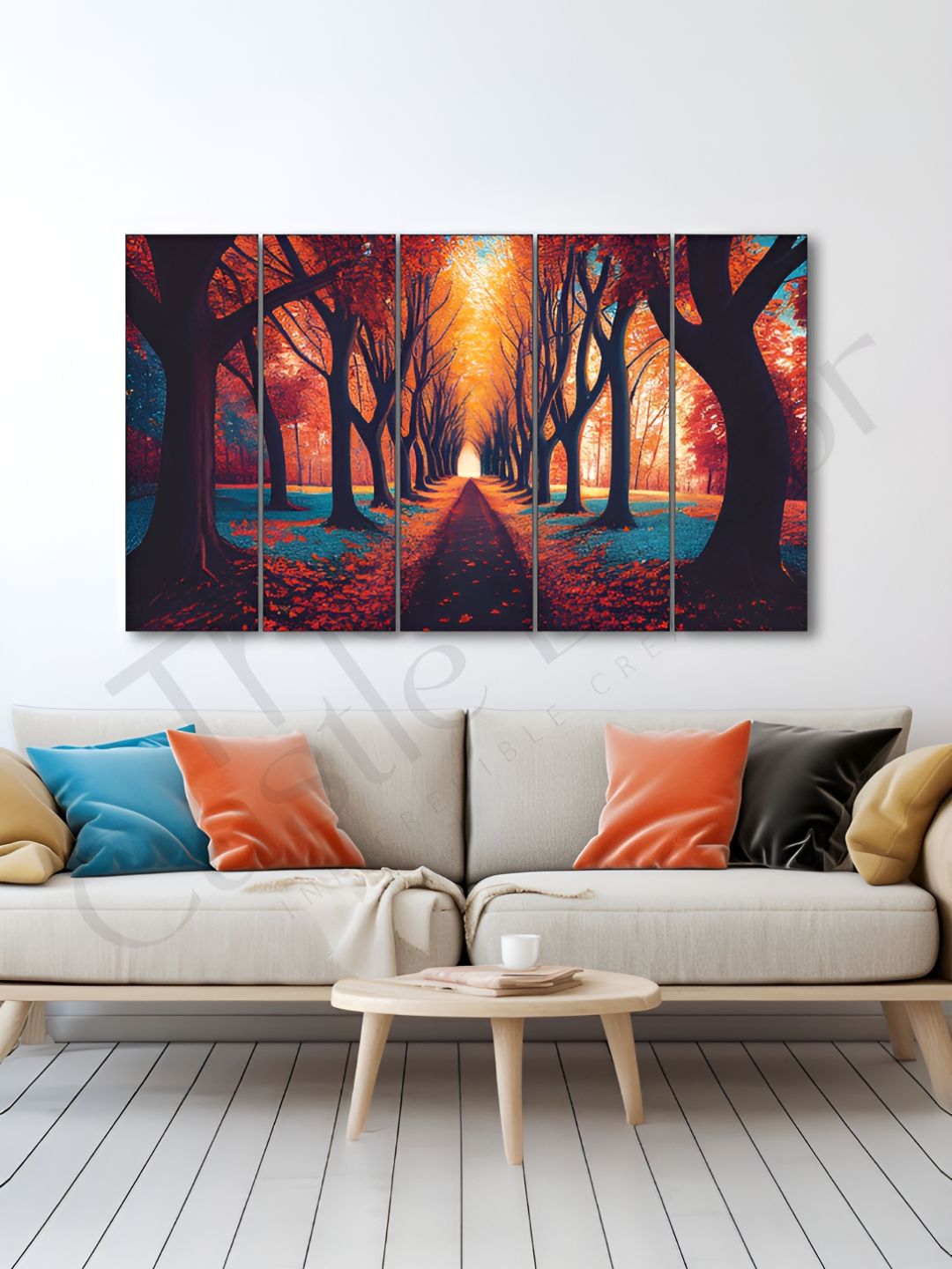 The Castle Decor Black & Pink 5 Piece Wood Other Wall Paintings-picture-35