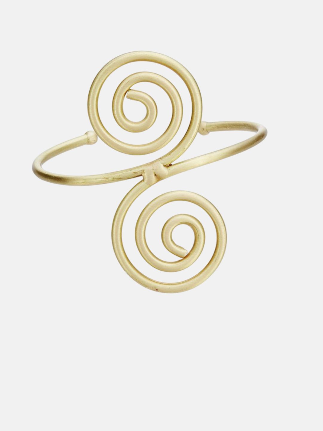 ATIBELLE Set Of 2 Gold Plated & Wavy-Shaped Textured Contemporary Bracelets
