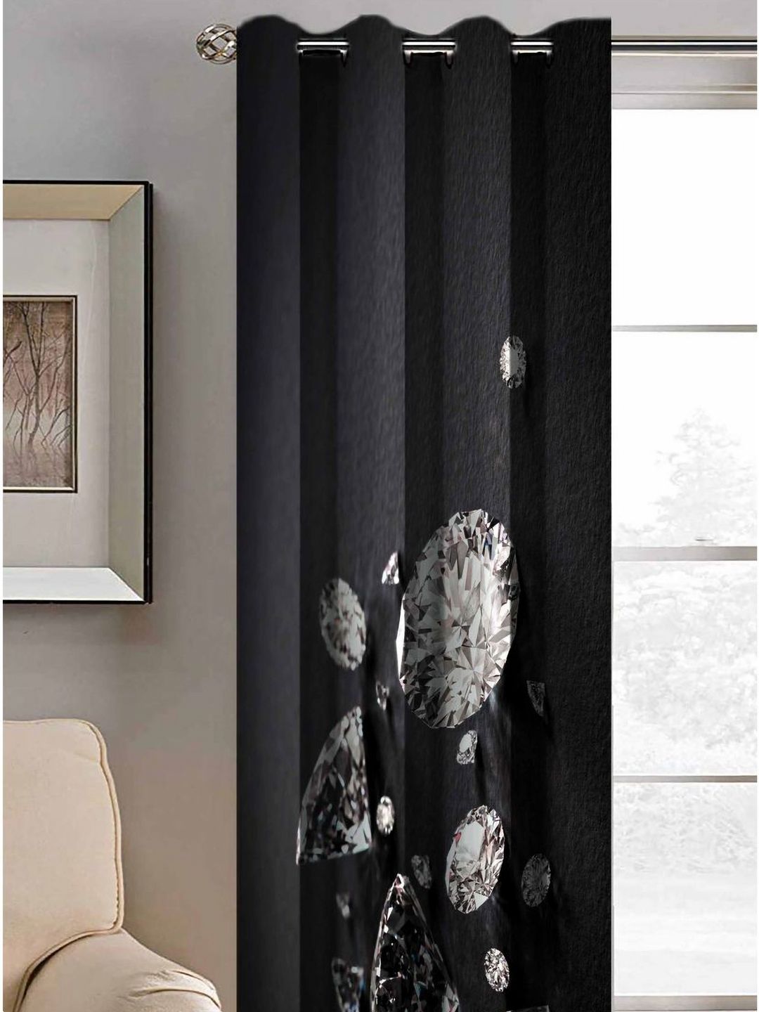 Aura Black & White Printed Door Curtain-picture-44