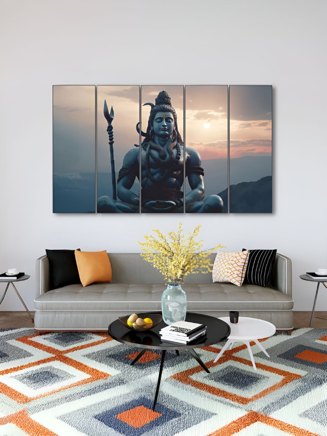 The Castle Decor Black & Grey 5 Piece Wood Other Wall Paintings-picture-24