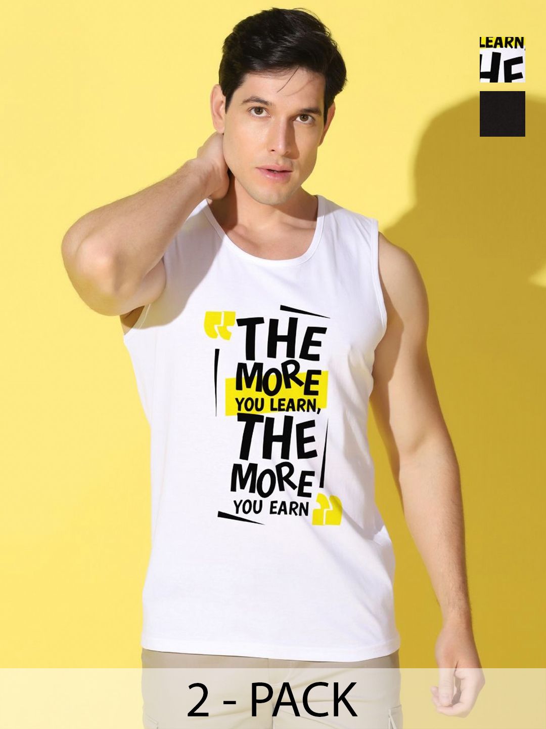 WOOSTRO Men Pack of 2 Typography Printed Round Neck T-shirts-picture-18