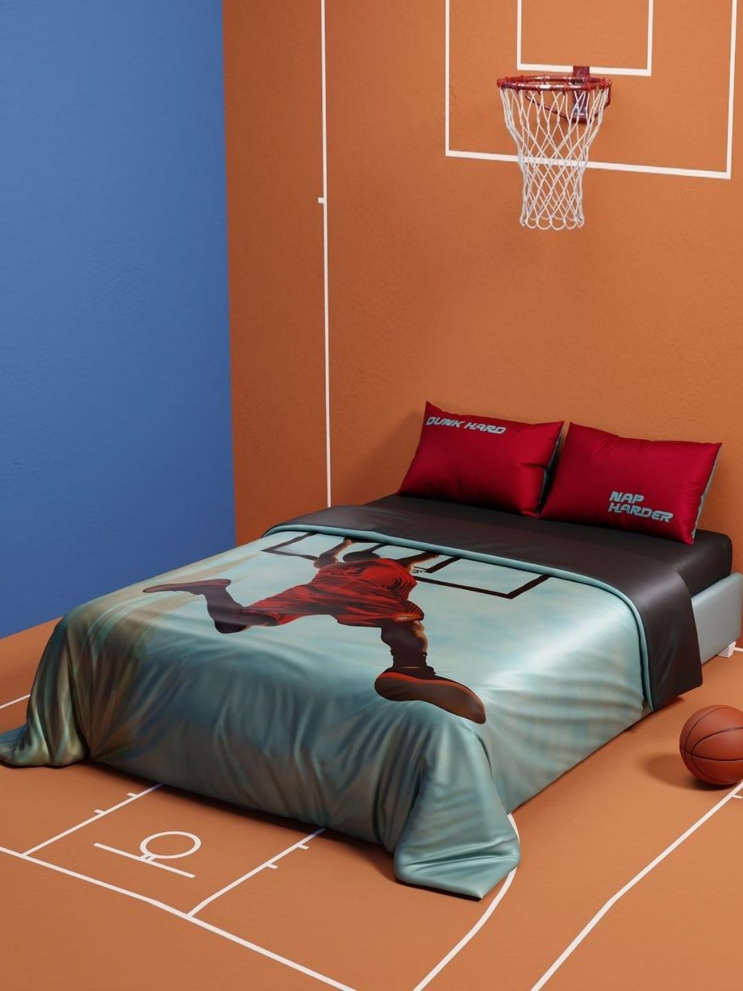 QuirkLoom Blue & Red AC Room 150 GSM Double Bed Comforter-picture-40