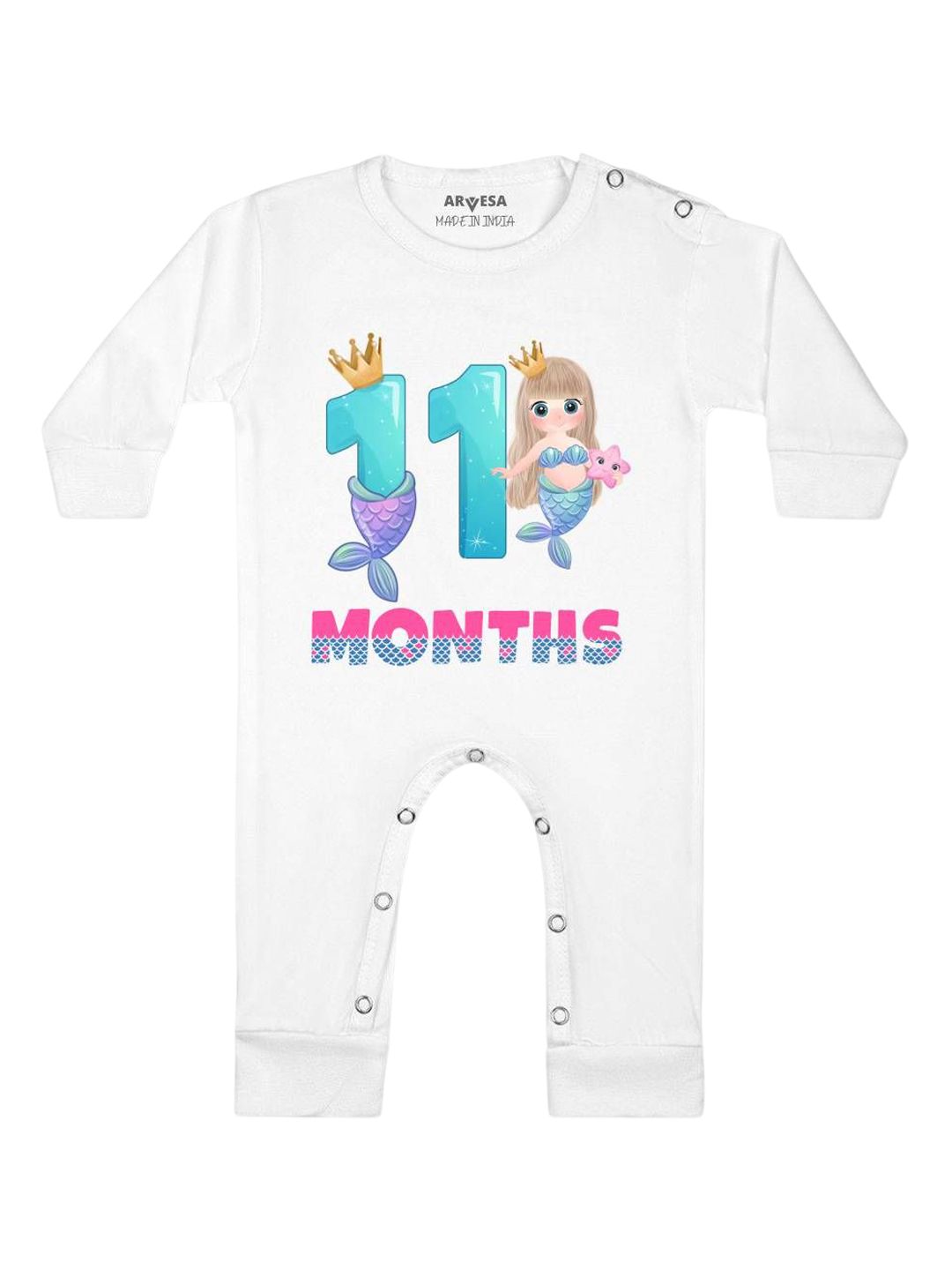 Arvesa Infants Printed Round Neck Bodysuits-picture-30