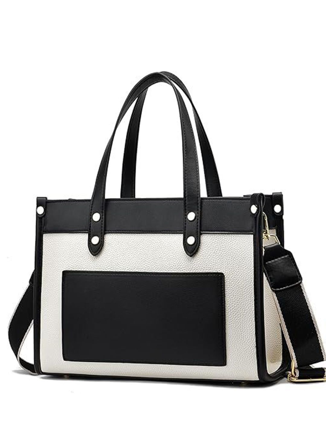 Mast & Harbour Colourblocked PU Structured Satchel Purse With Cut Work-picture-30