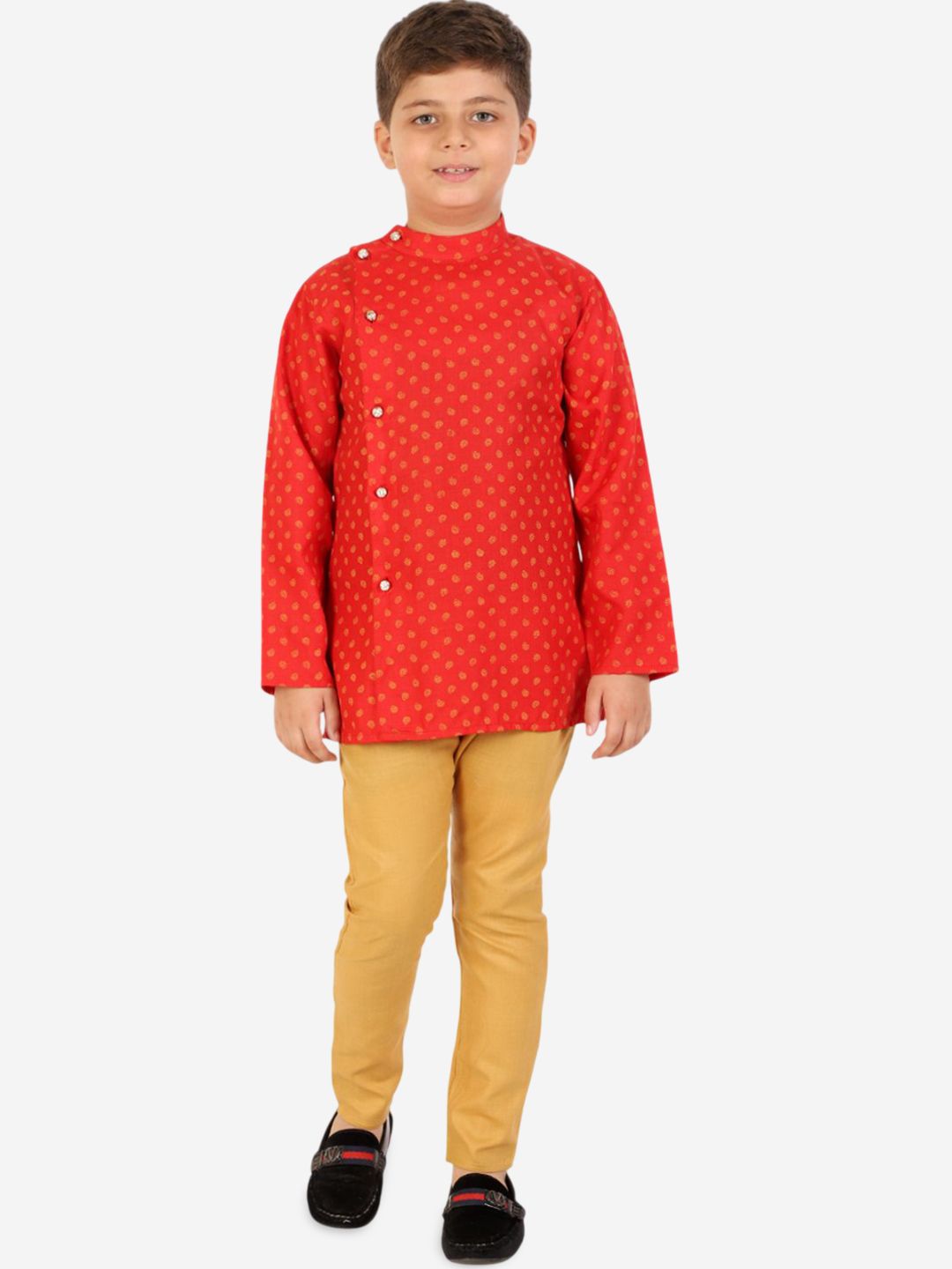 Superminis Boys Paisley Printed Regular Pure Cotton Kurta with Pyjamas-picture-44