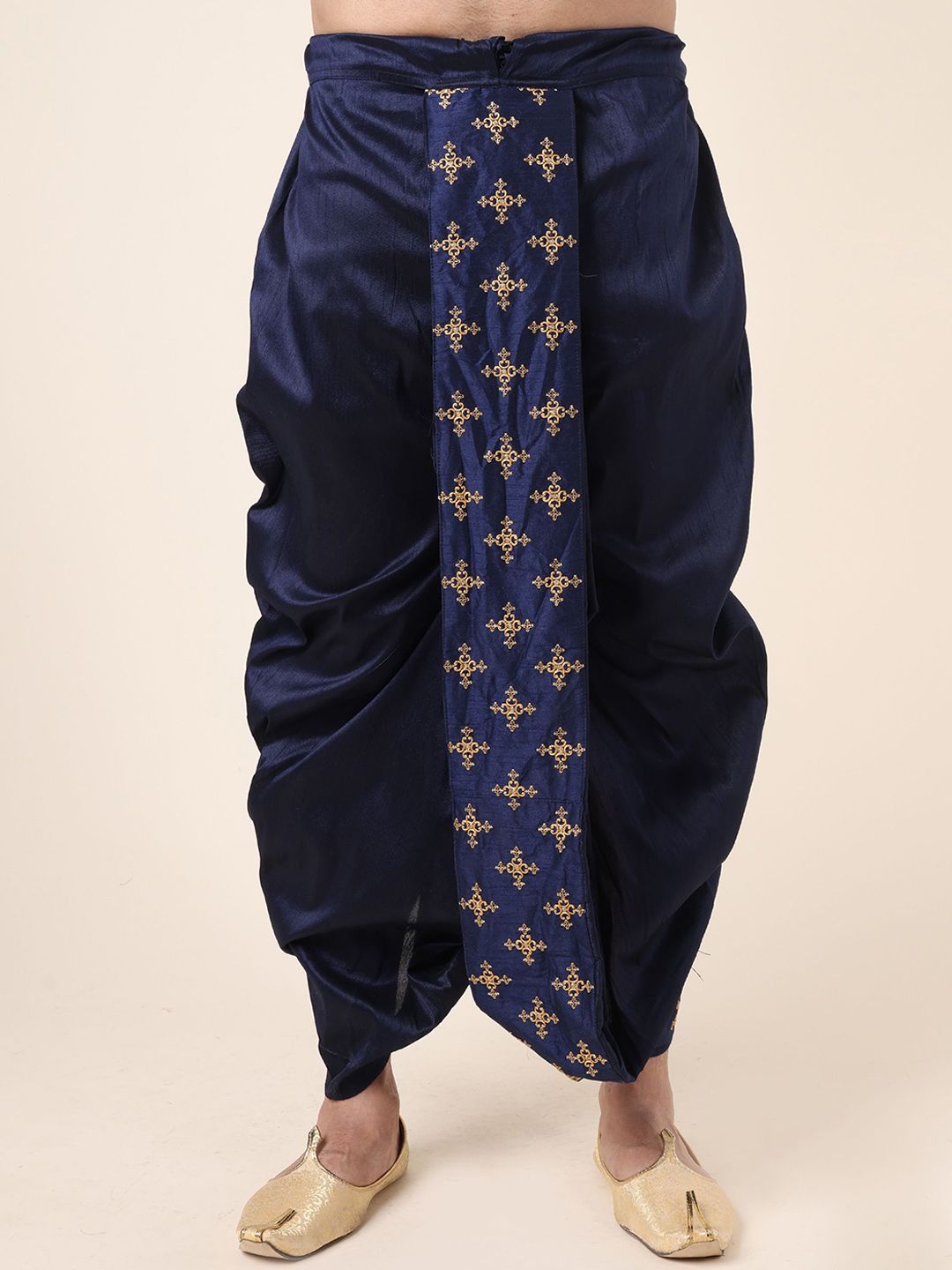 W & G Mens Silk Relax Fit Embroidered Ethnic Designer Dhoti-picture-35
