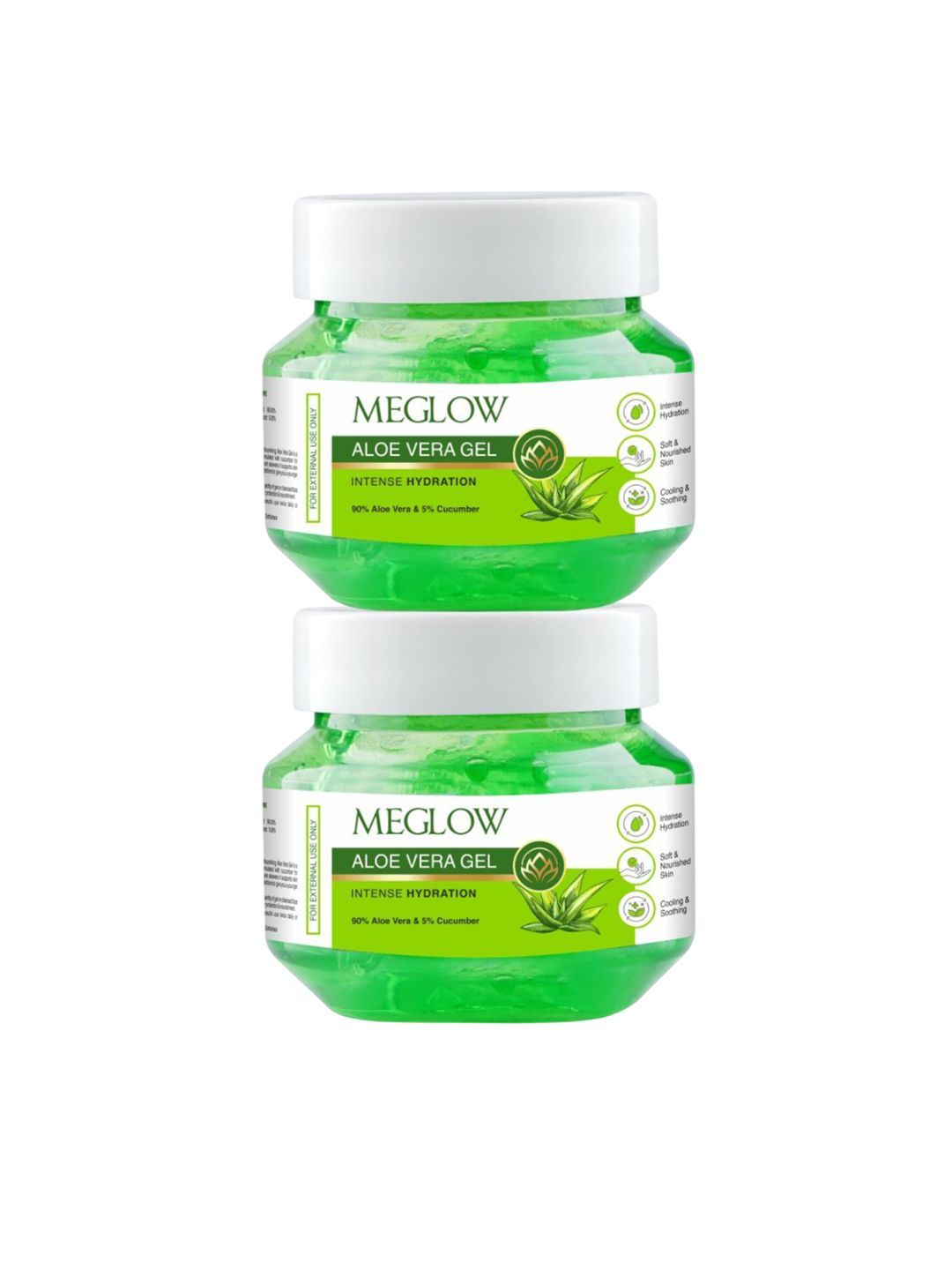 MEGLOW Set Of 2 Aloe Vera Gel With Cucumber Extracts - 100 g Each-image-23