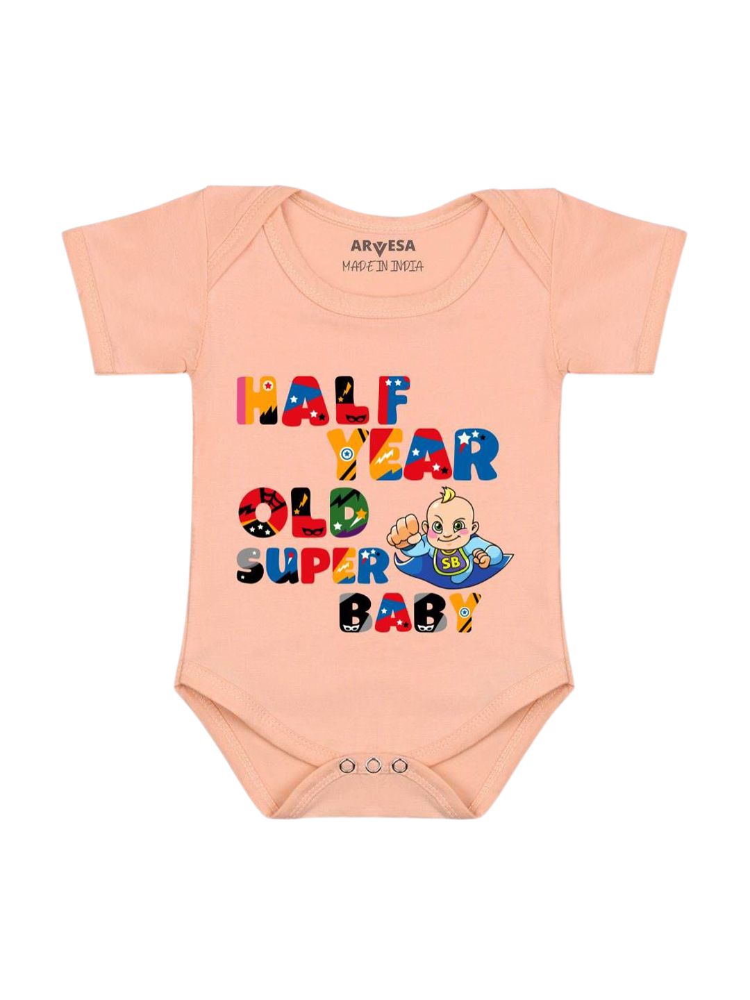 Arvesa Half Birthday Baby Printed Bodysuit-picture-21