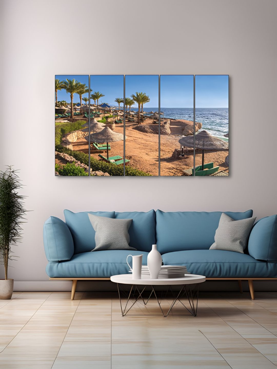 The Castle Decor Blue & Green 5 Piece Wood Other Wall Paintings-picture-19