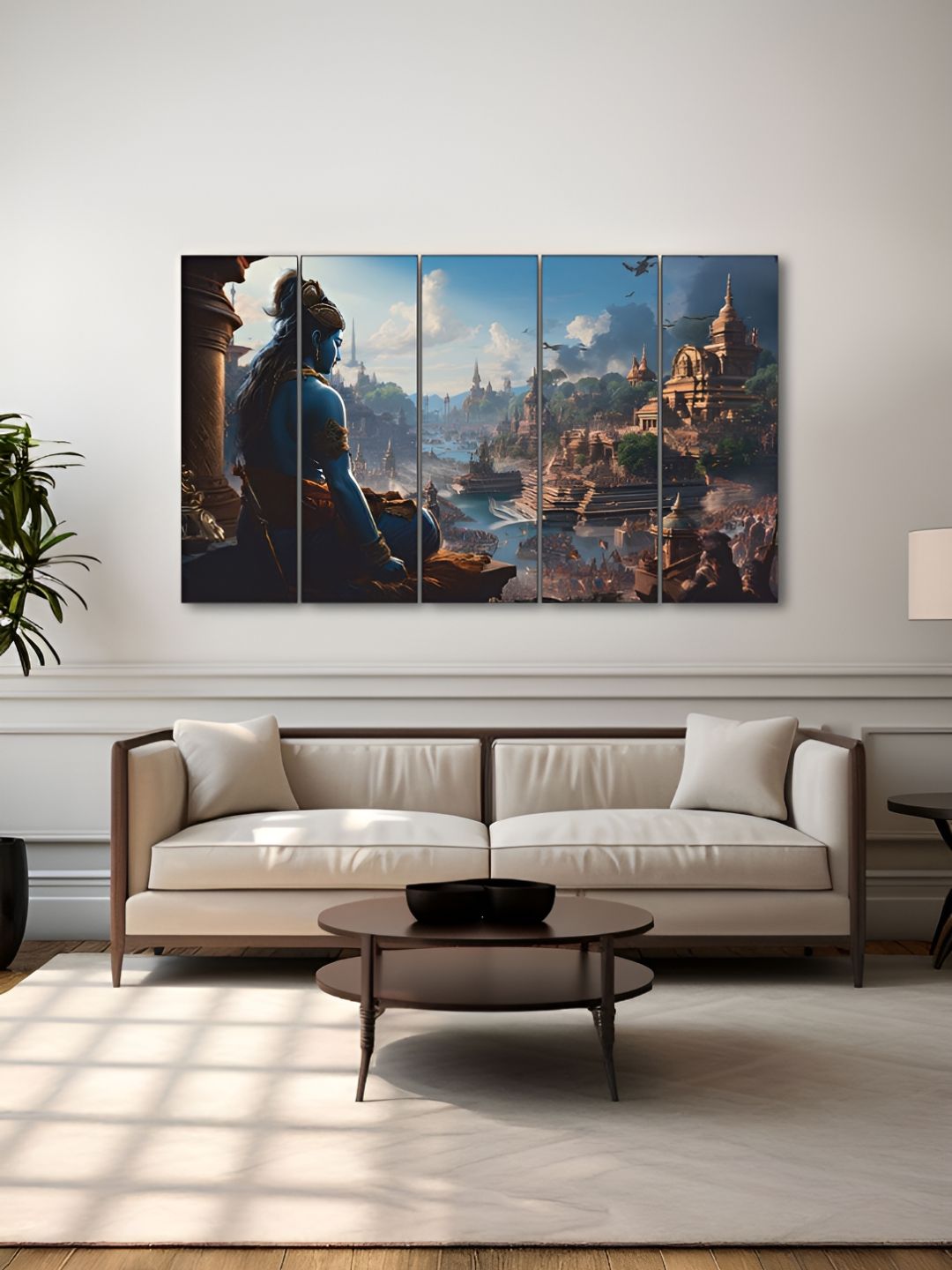 The Castle Decor Black & Blue 5 Piece Wood Religious Wall Paintings-picture-12