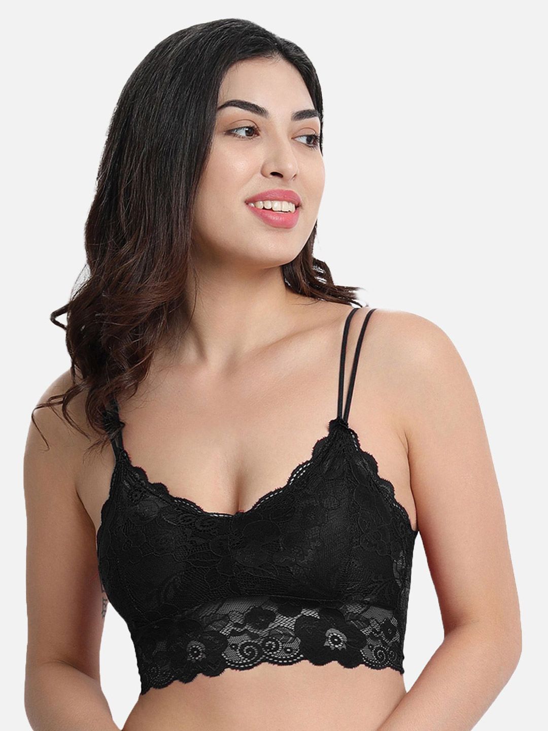 Gopalvilla Women Full Coverage Seamless Bralette Lace Bra