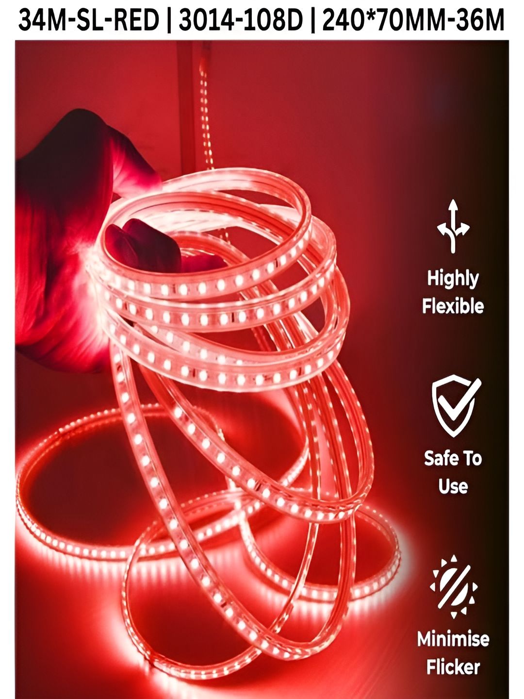 KAVYARA Red Rice-Shaped LED Strip Lights34 m-picture-24