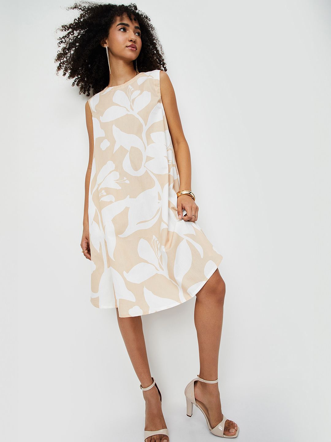 max Women Floral Printed Cotton A-Line Dress
