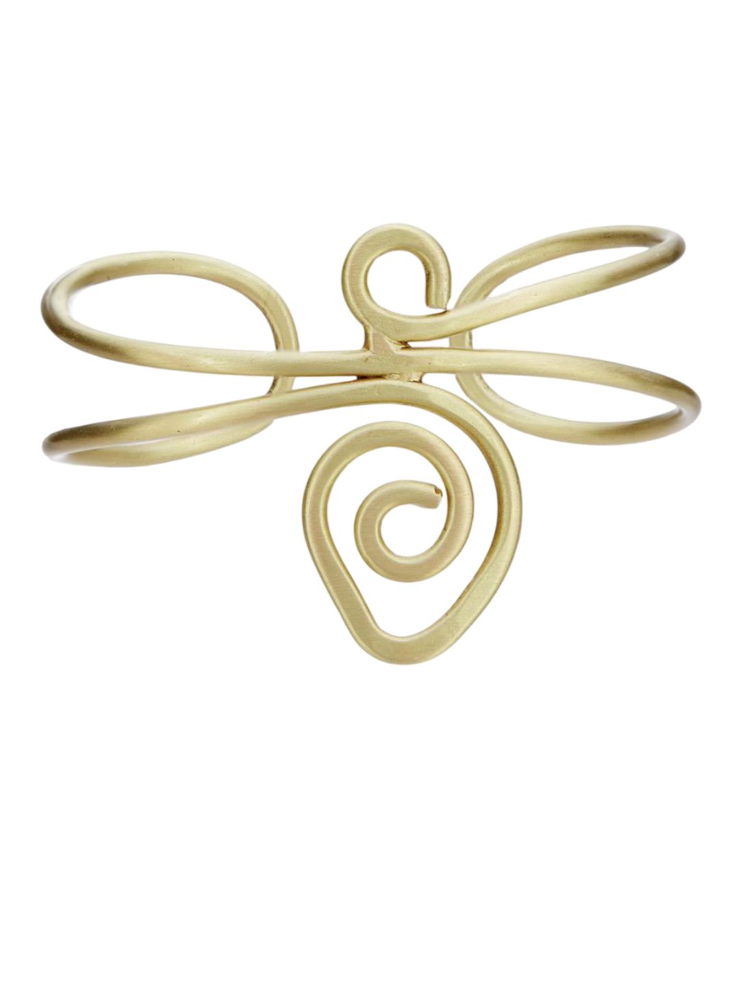 ATIBELLE Set Of 2 Gold Plated & Wavy-Shaped Textured Contemporary Bracelets