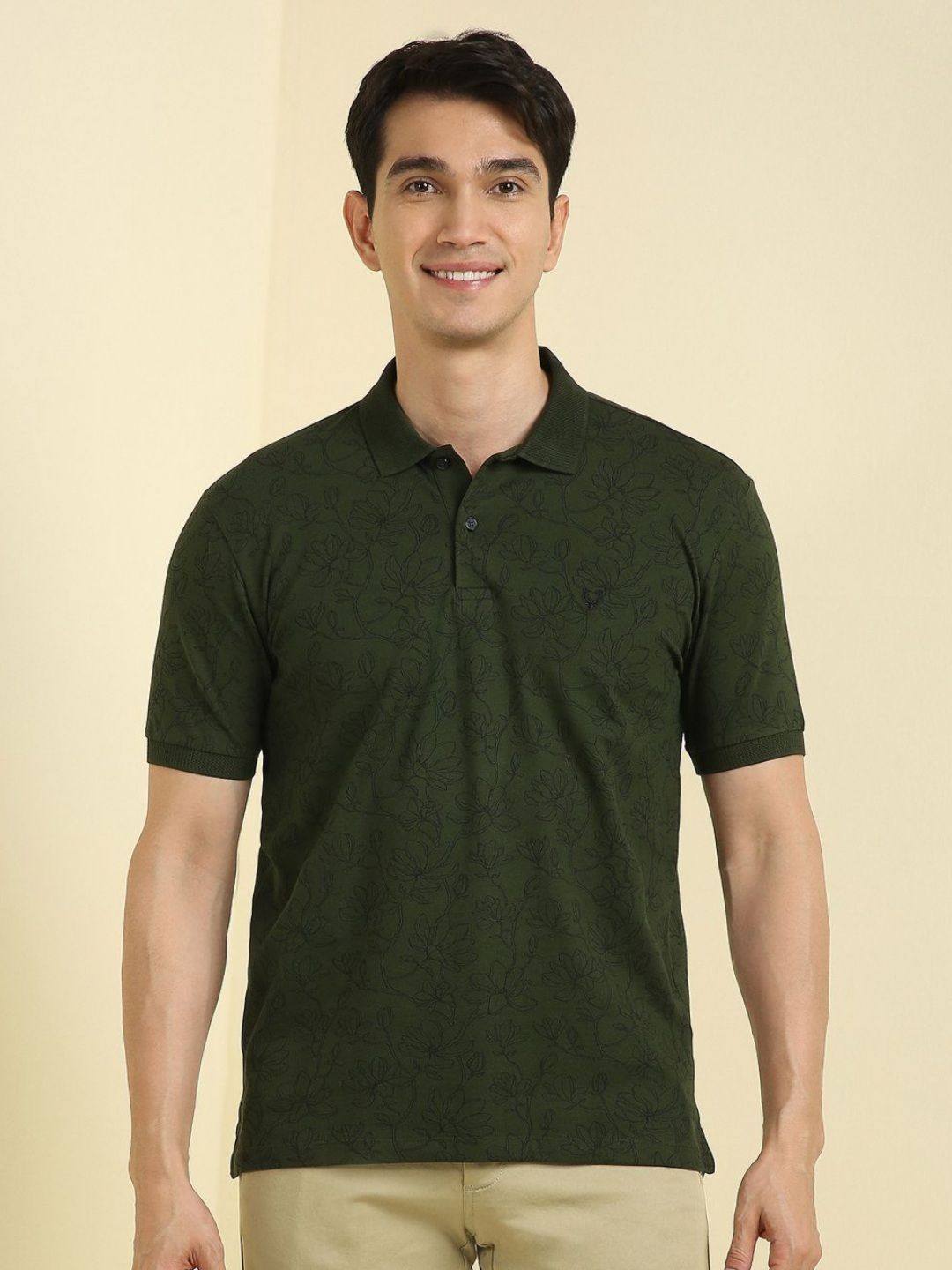 Allen Solly Men Printed Polo Collar T-shirt-image-2