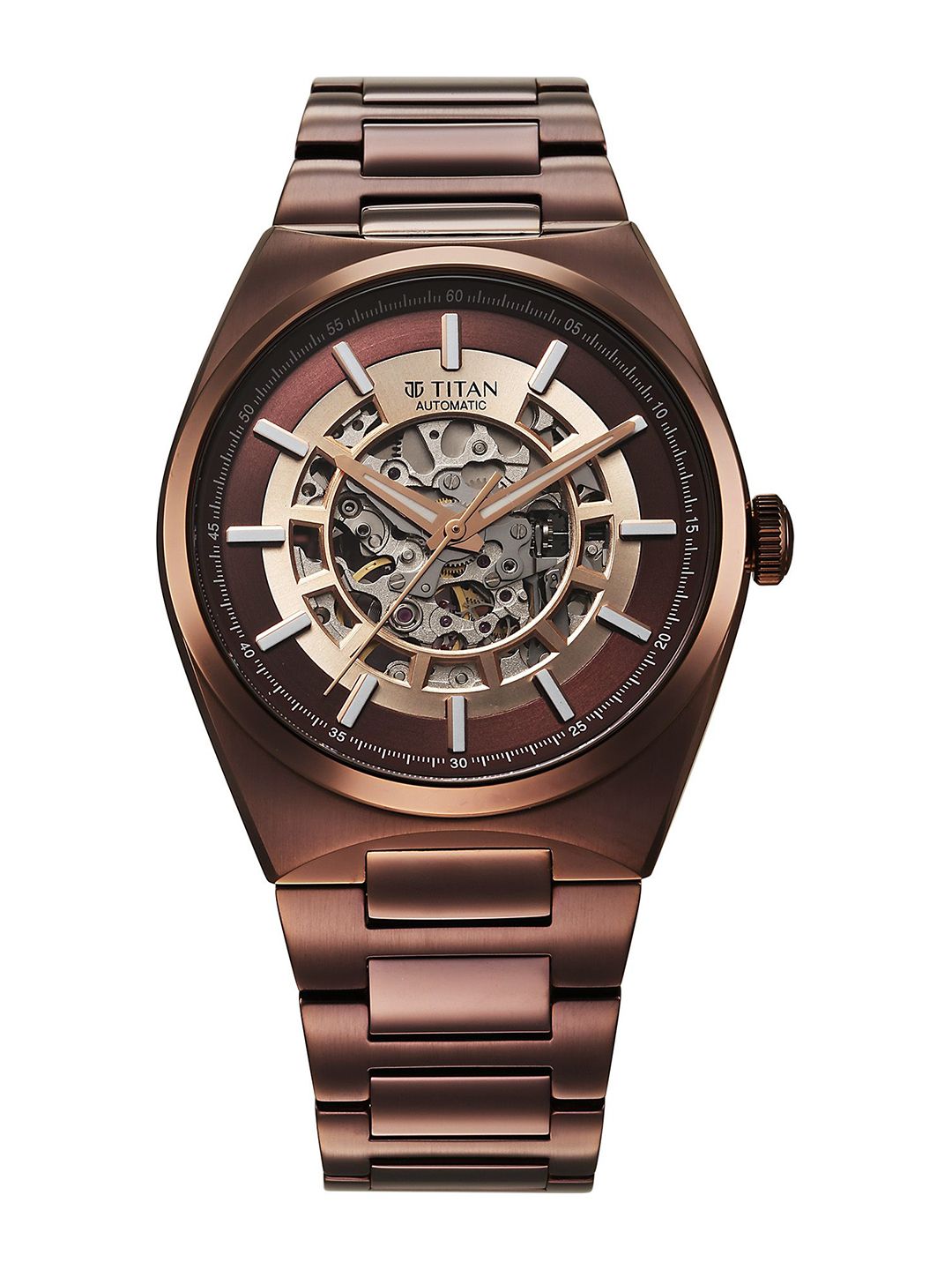 Titan Men Skeleton Dial & Stainless Steel Straps Analogue Automatic Motion Powered Watch-image-40