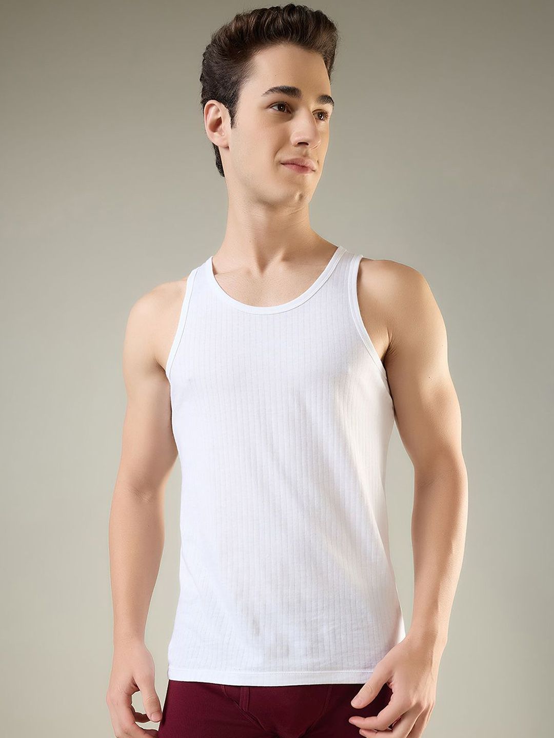 Park Avenue Men Round Neck Sleeveless Combed Cotton Basic Vests-picture-31