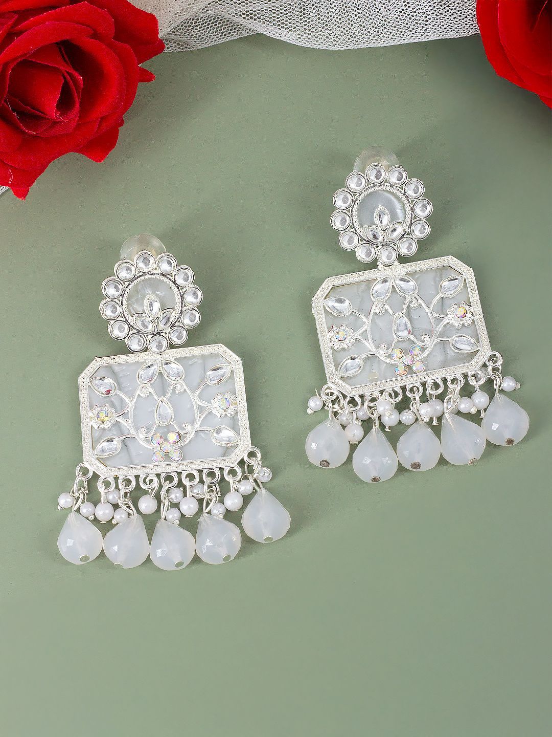 PRIVIU Floral Drop Earrings-picture-42
