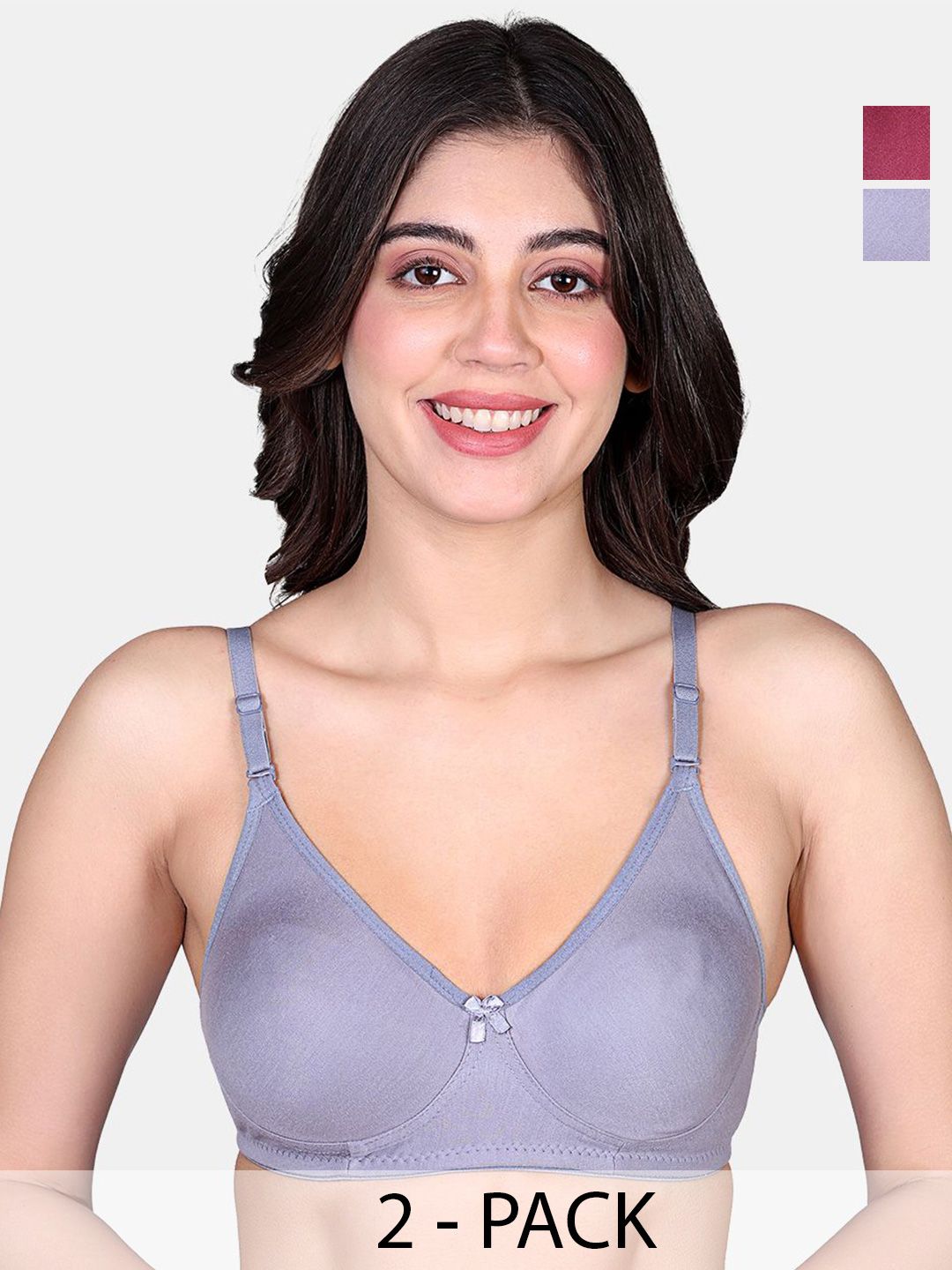 SKDREAMS Non-Wired Back Closure Women Pack of 2 T-Shirt Bra Combo