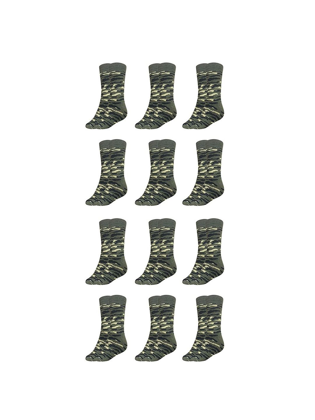 MUKHAKSH Men Pack Of 10 Patterned Camouflage Calf Length Socks-picture-34