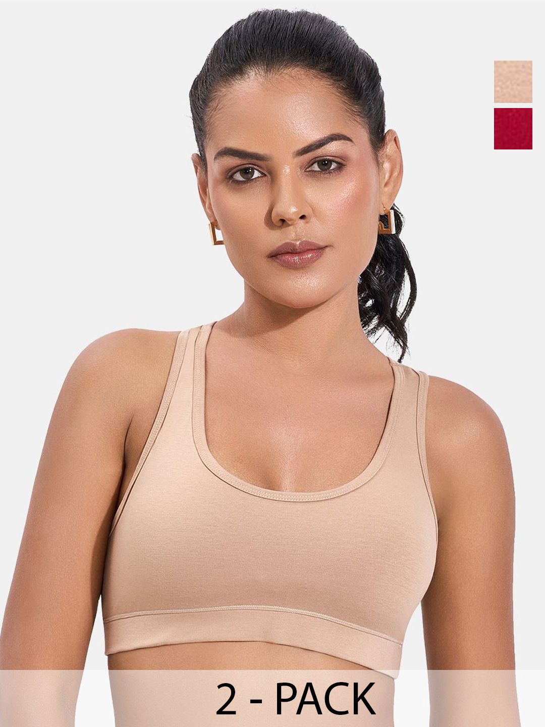 SKDREAMS Women Pack of 2 Full Coverage Solid Bra