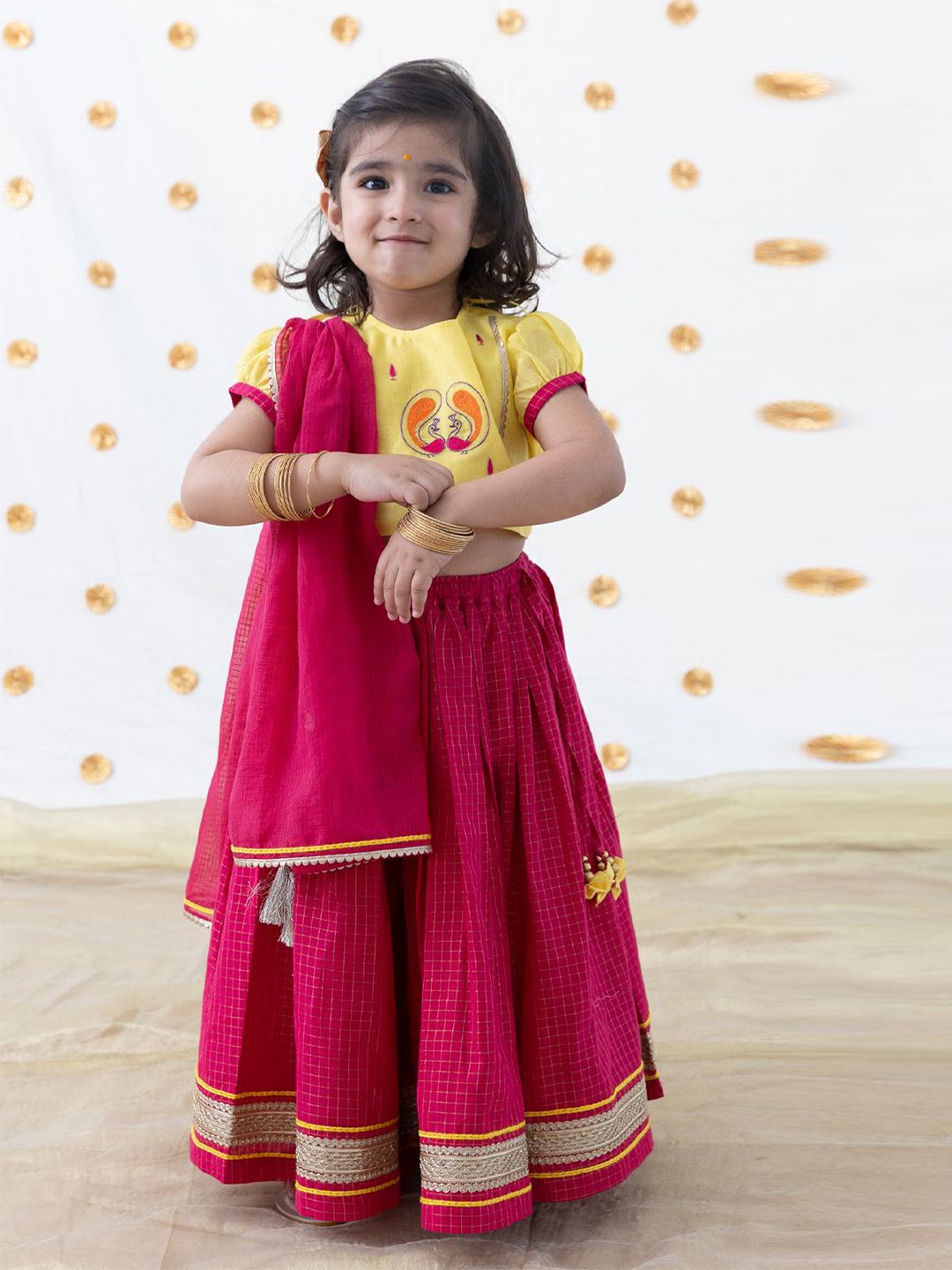 Tiber Taber Girls Embroidered Ready to Wear Lehenga & Blouse With Dupatta-picture-37