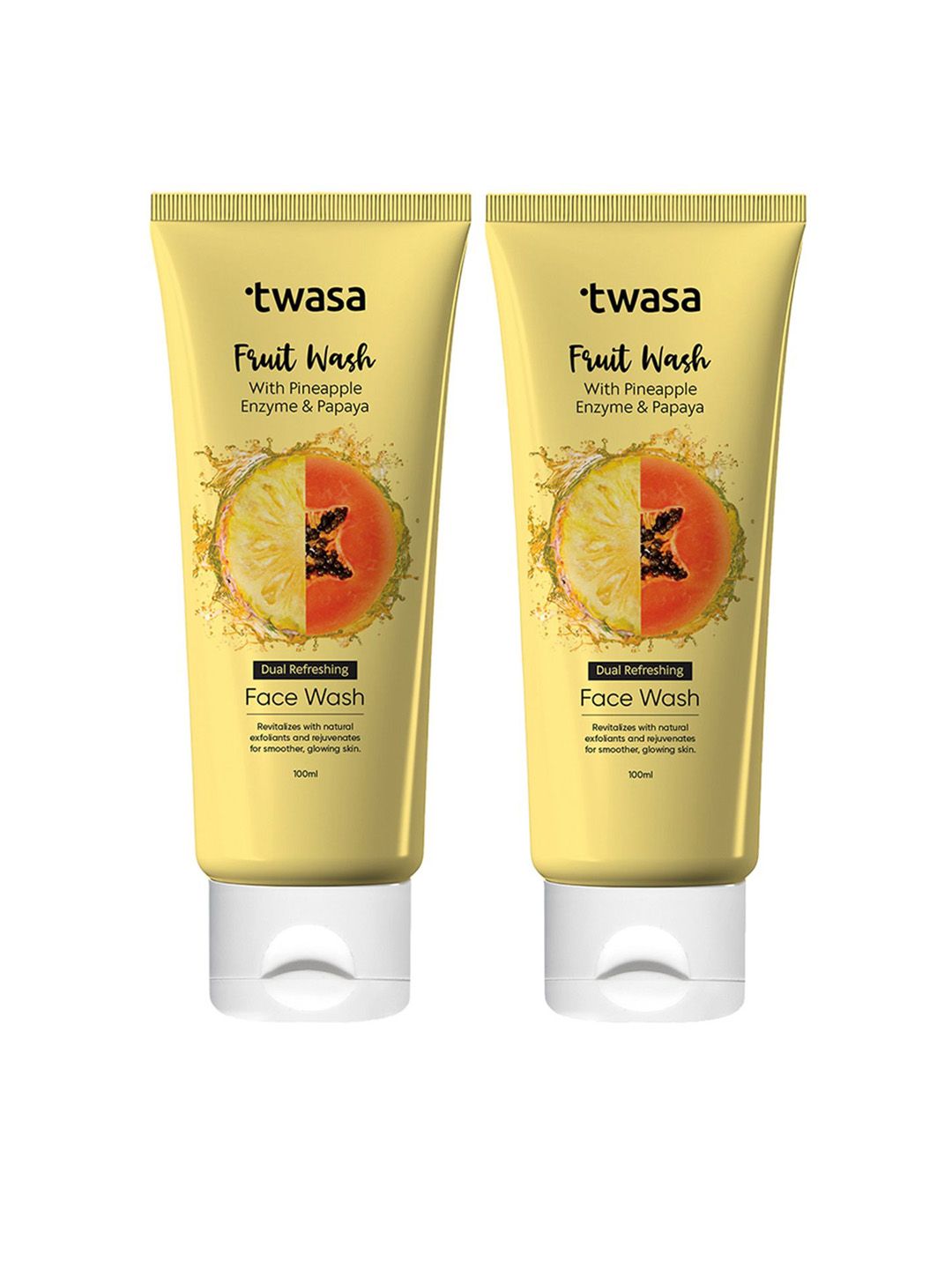 Twasa Set Of 2 Papaya & Pineapple Fruit Face Wash For Glowing Skin - 100 ml Each-image-18