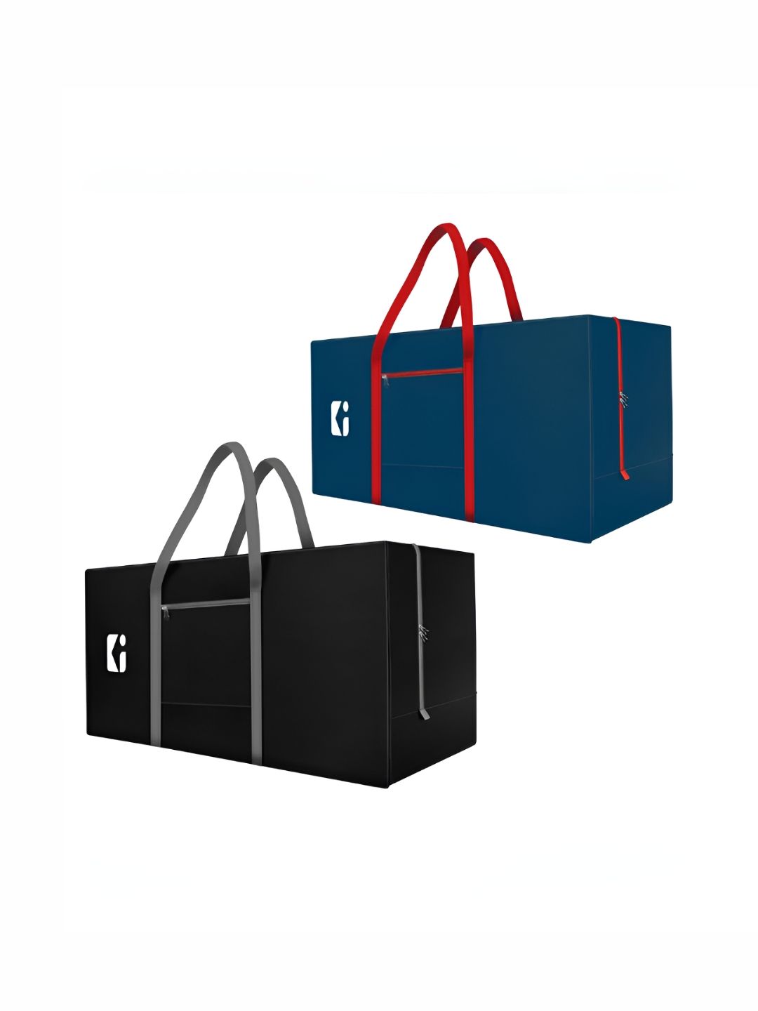 Aura Set Of 2 Black & Blue Durable 2 Compartments Storage Bags For Clothes Organisers-image-6