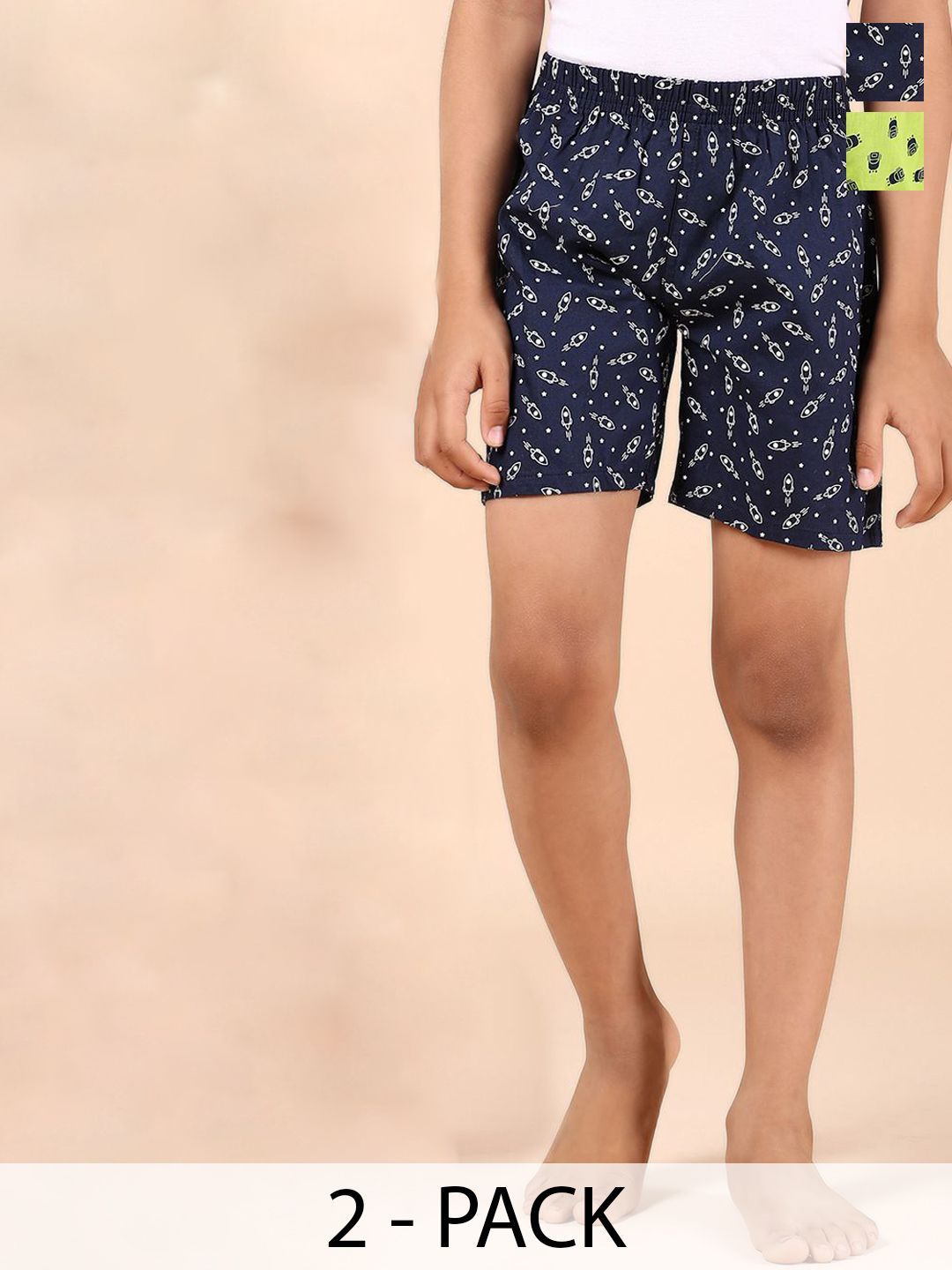 V-Mart Boys Pack of 2 Floral Printed Regular Fit Shorts-picture-30