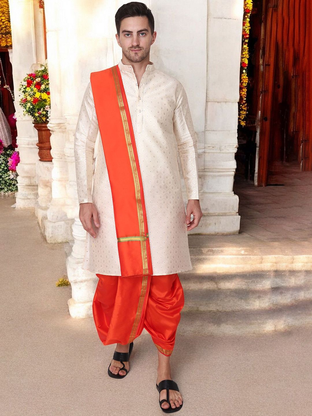 RAMESHWARAM FABRICS Men Slip-On Dhotis-picture-9