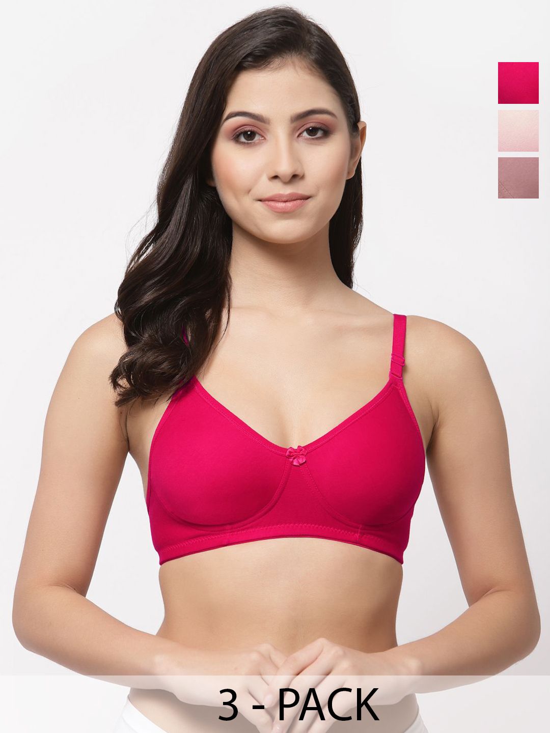 College Girl Women Pack Of 3 Non Padded T Shirt Bra-picture-46