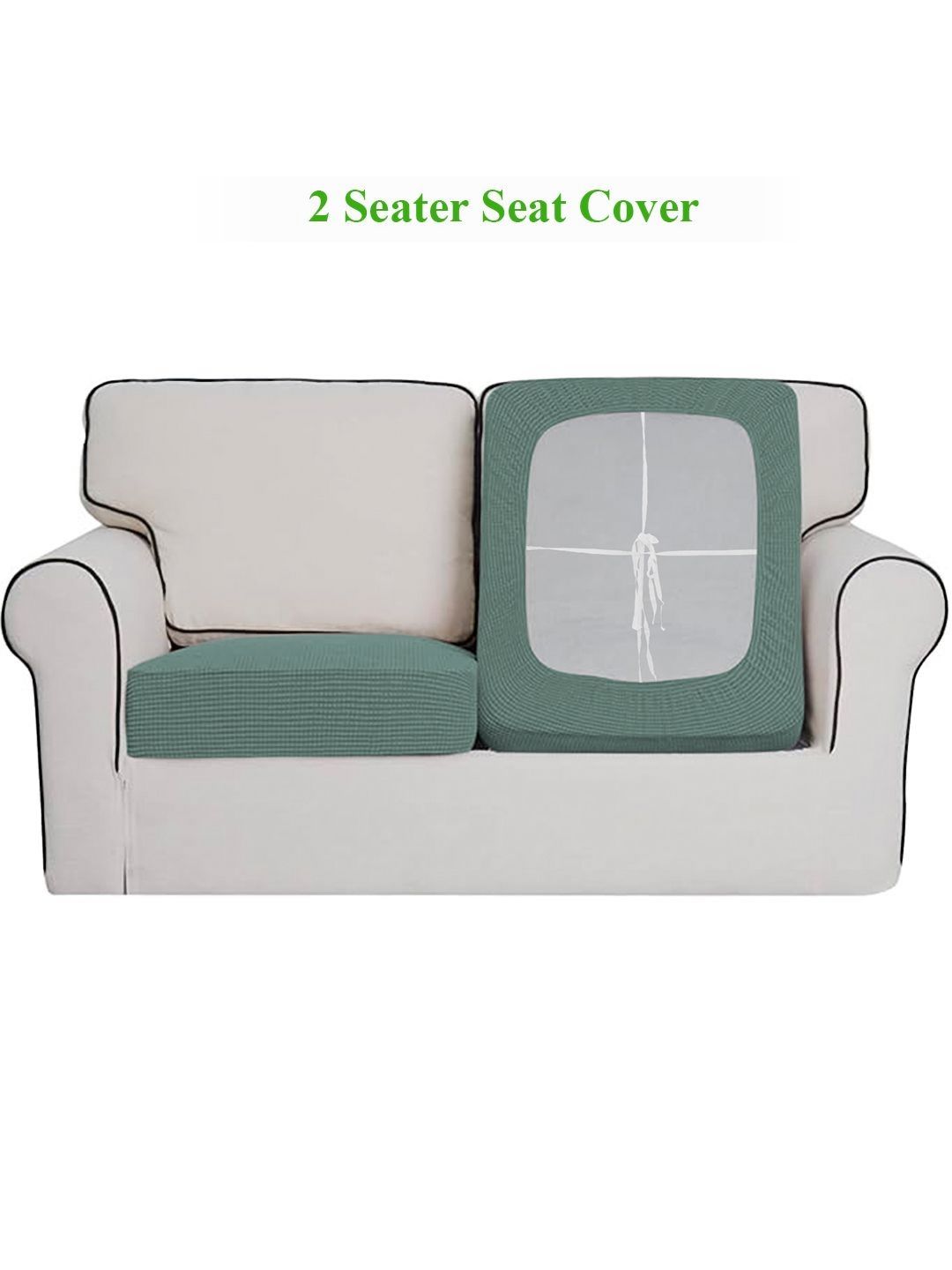 HOKIPO Green 2 Seater Sofa Cover With Arms-picture-26
