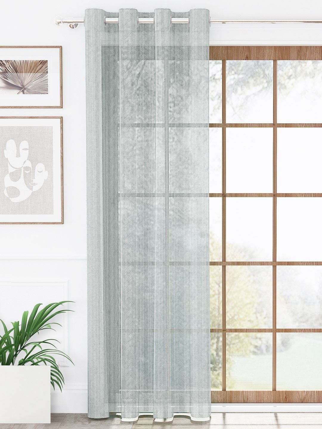 Story@home Grey Sheer Door Curtain-image-30