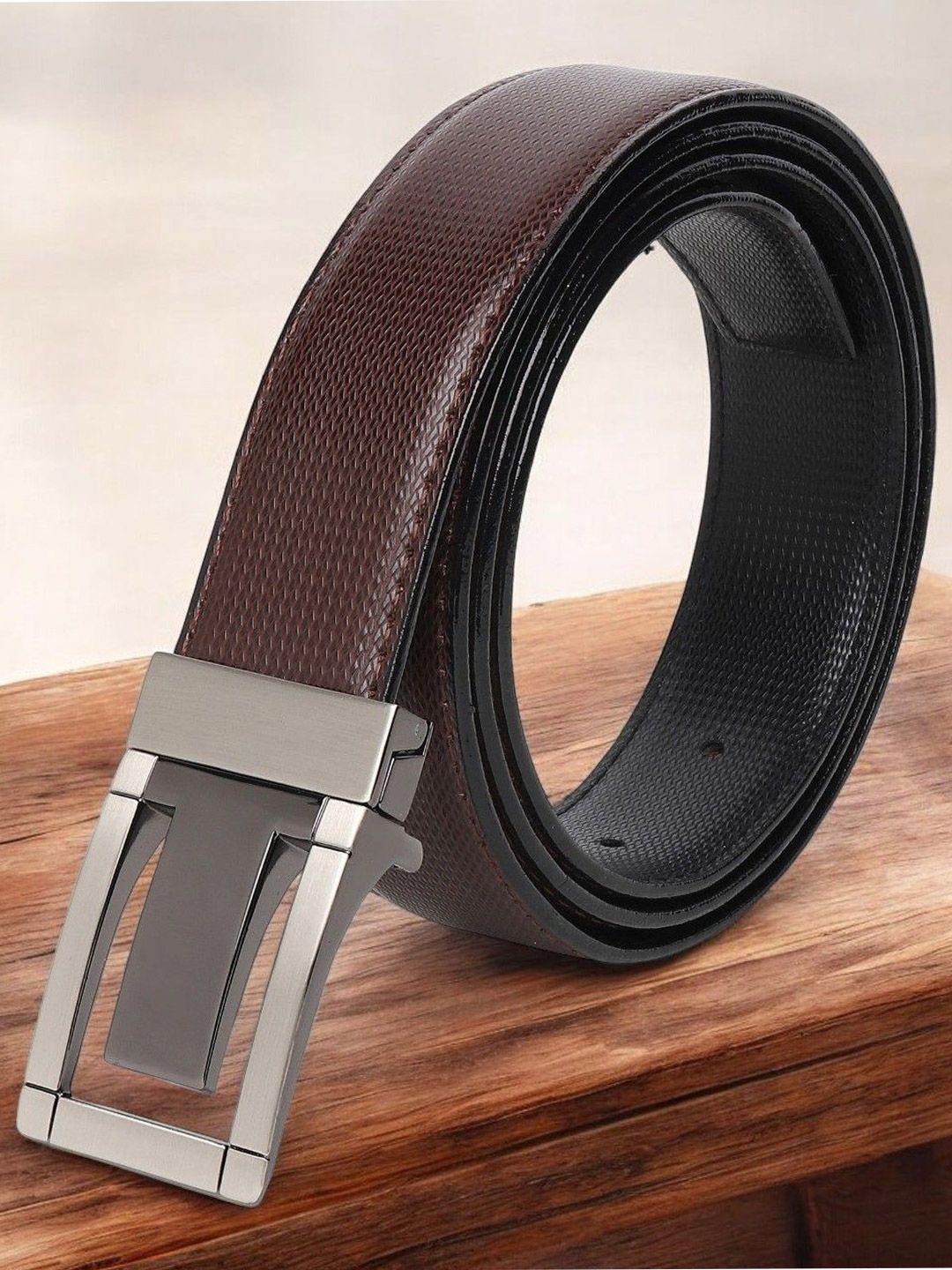 The Roadster Lifestyle Co Men Textured Formal Belts-image-15