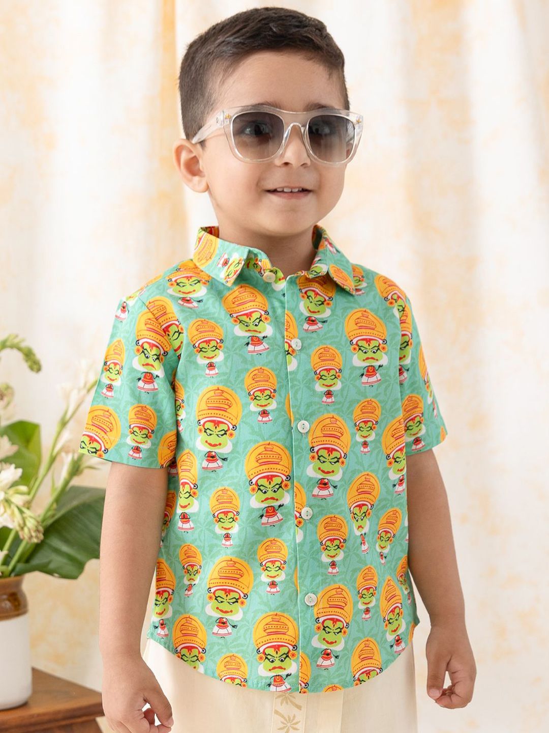 Tiber Taber Boys Floral Opaque Printed Casual Shirt-picture-45
