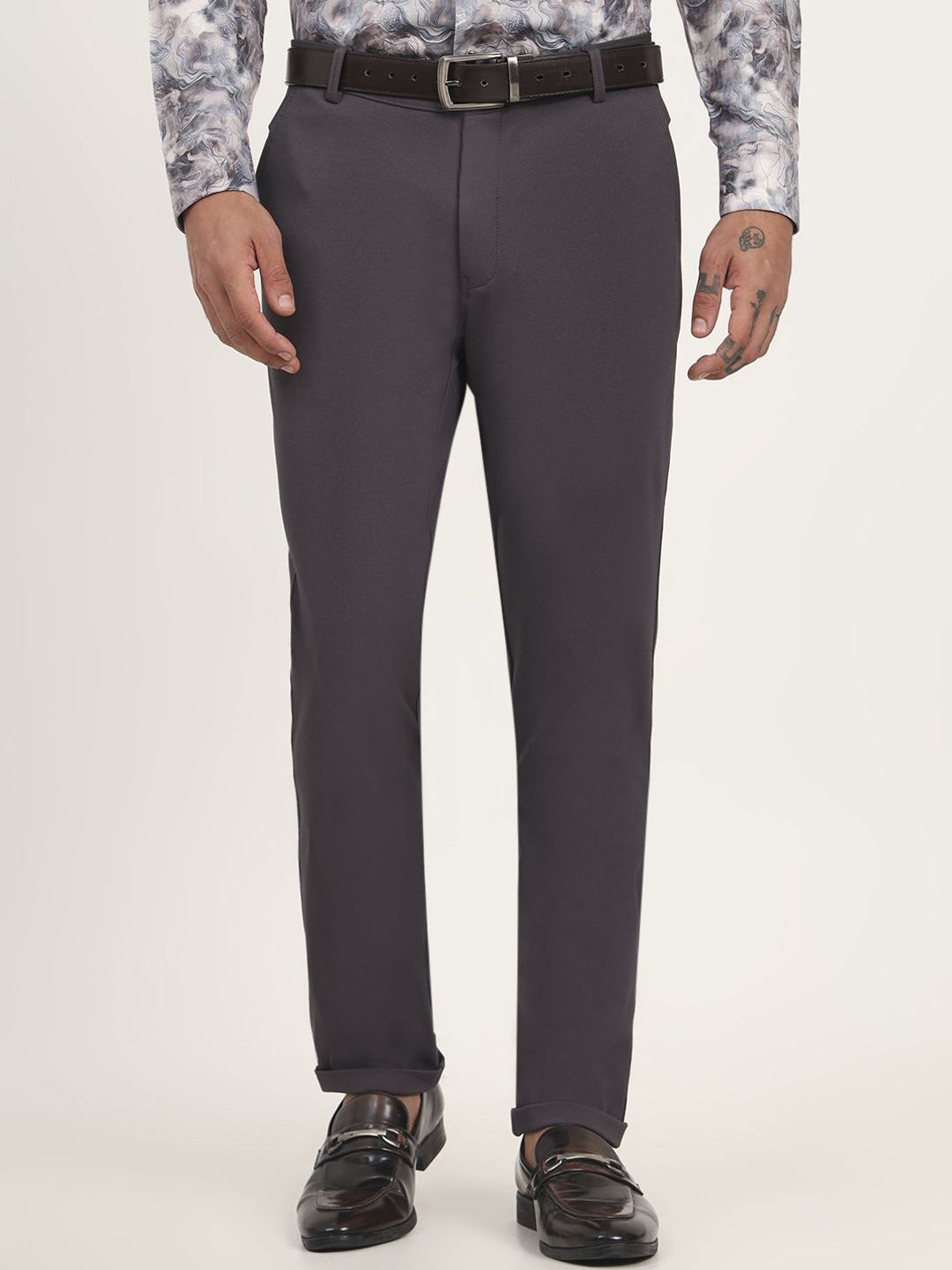 JB STUDIO Men Slim Fit Mid-Rise Trousers-image-14