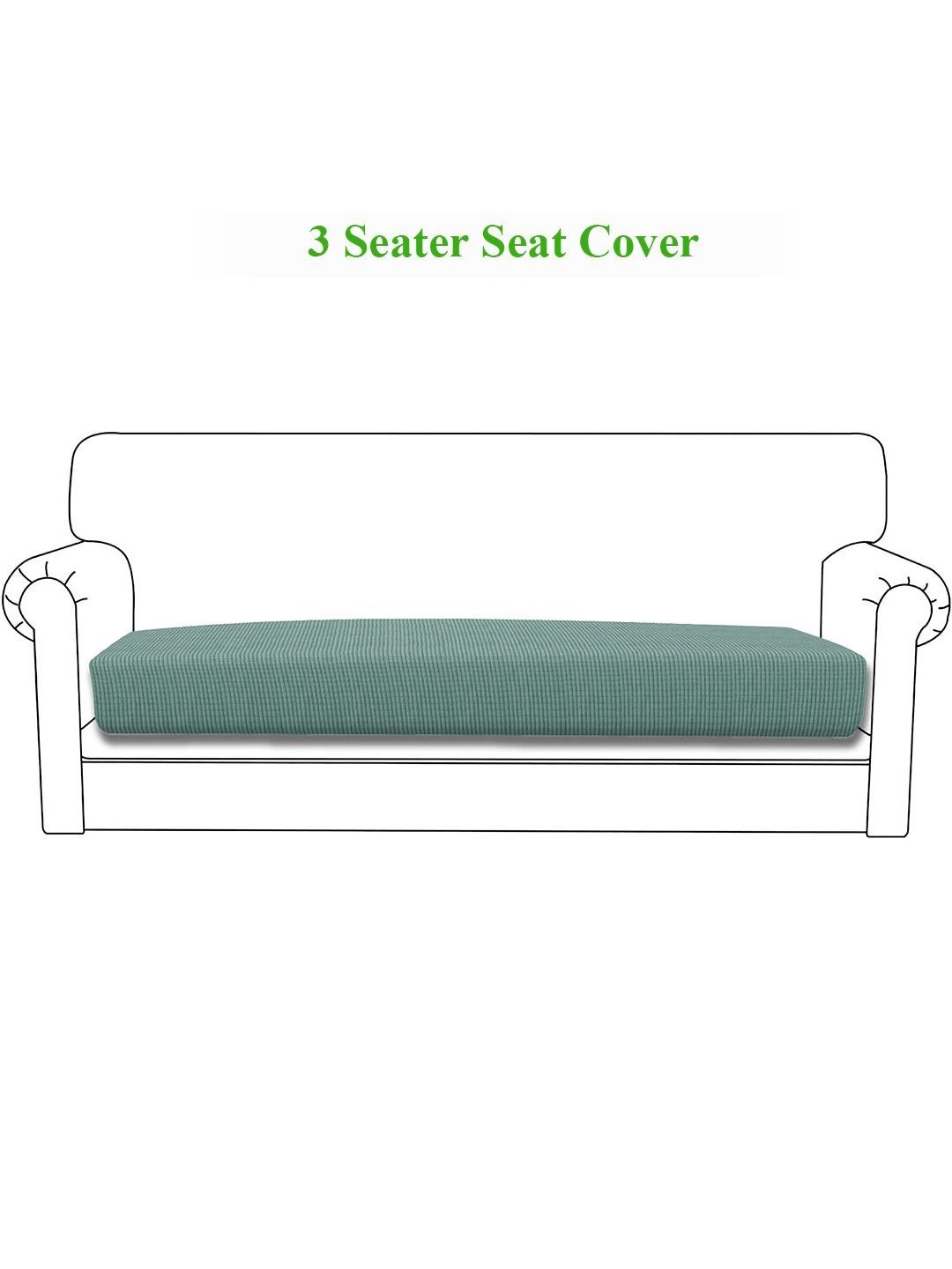 HOKIPO Green Jacquard 3 Seater Sofa Cover-image-18