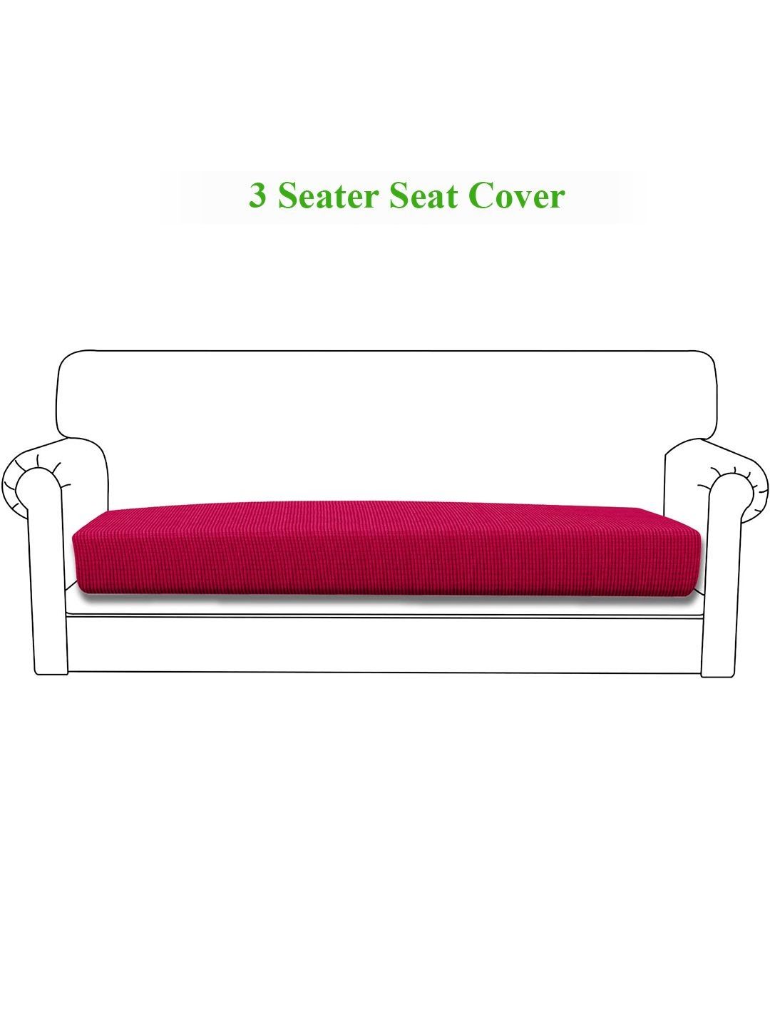 HOKIPO Maroon Jacquard Jacquard Sofa Cover-picture-14