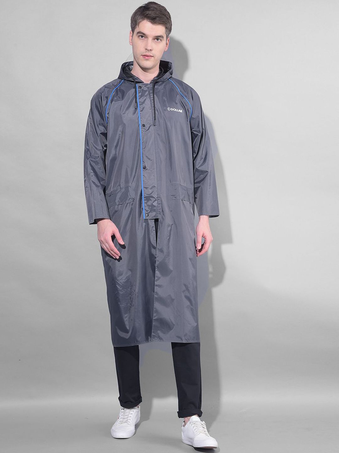 Dollar Sleeve Long Raincoat With Adjustable Hood & Pocket-picture-19