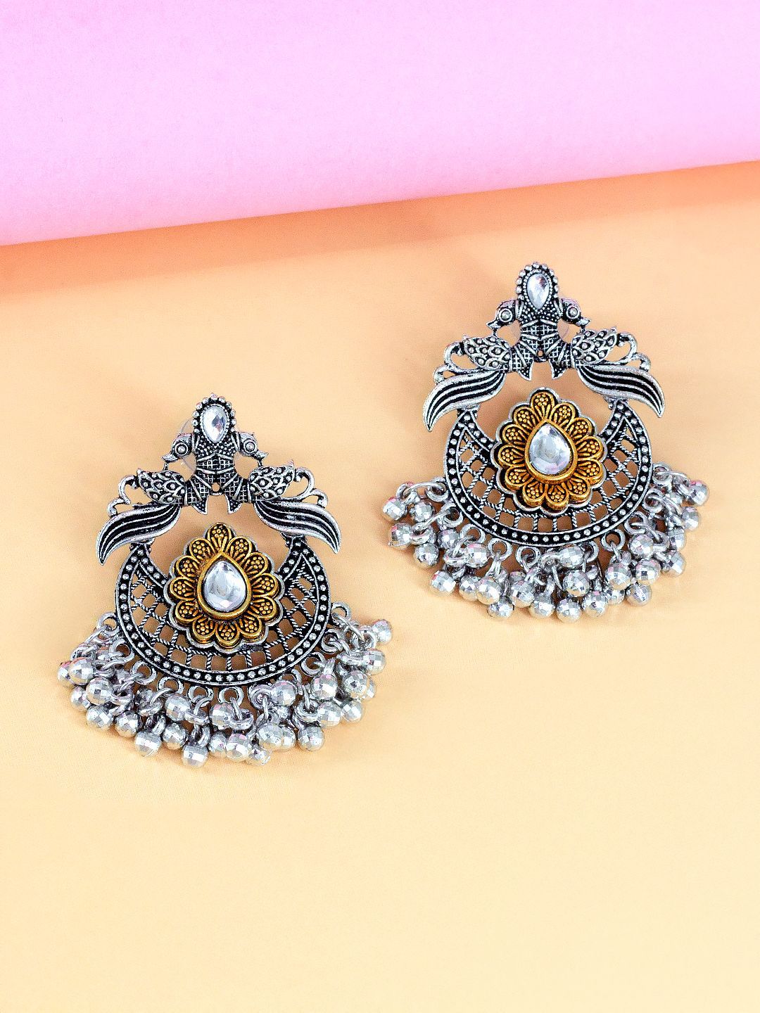PRIVIU Peacock Shaped Drop Earrings-picture-10