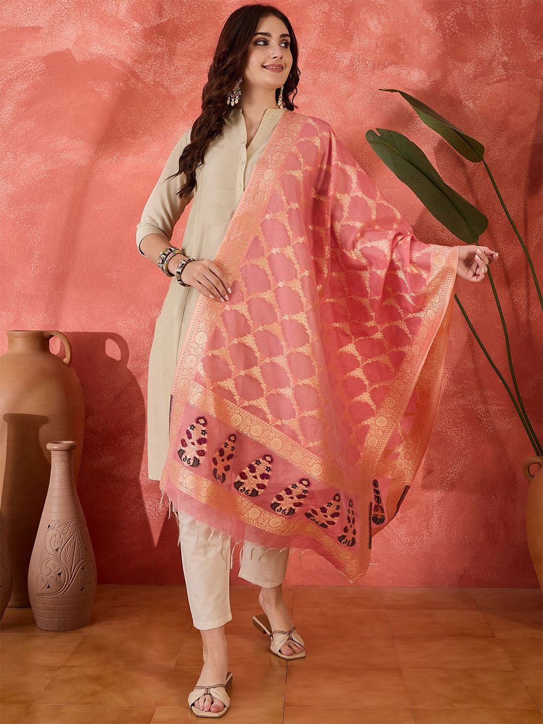 Sangria Zari Woven Design Dupatta-picture-37