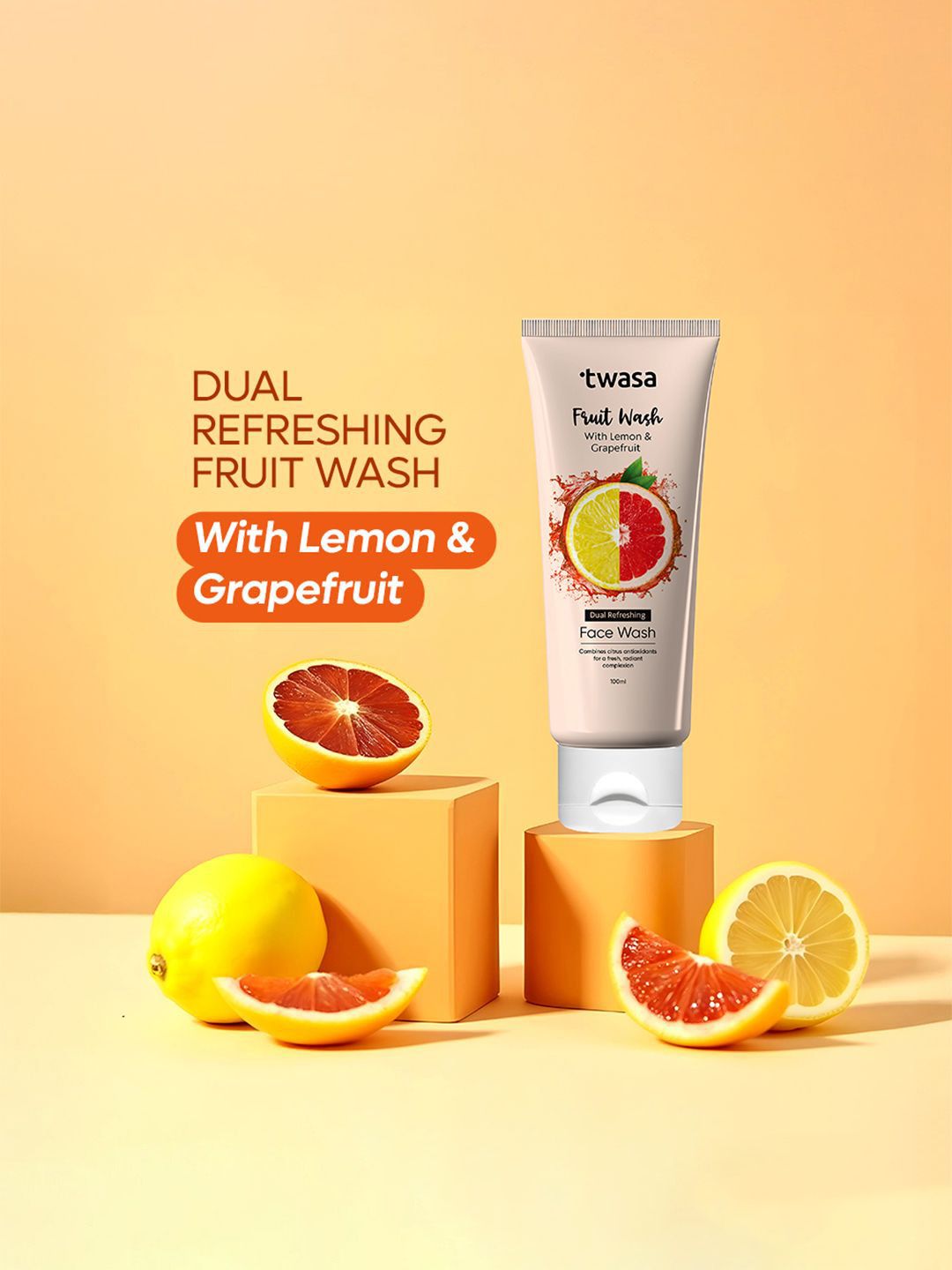 Twasa Dual Refreshing Face Wash With Lemon and Grapefruit - 100 ml-image-30