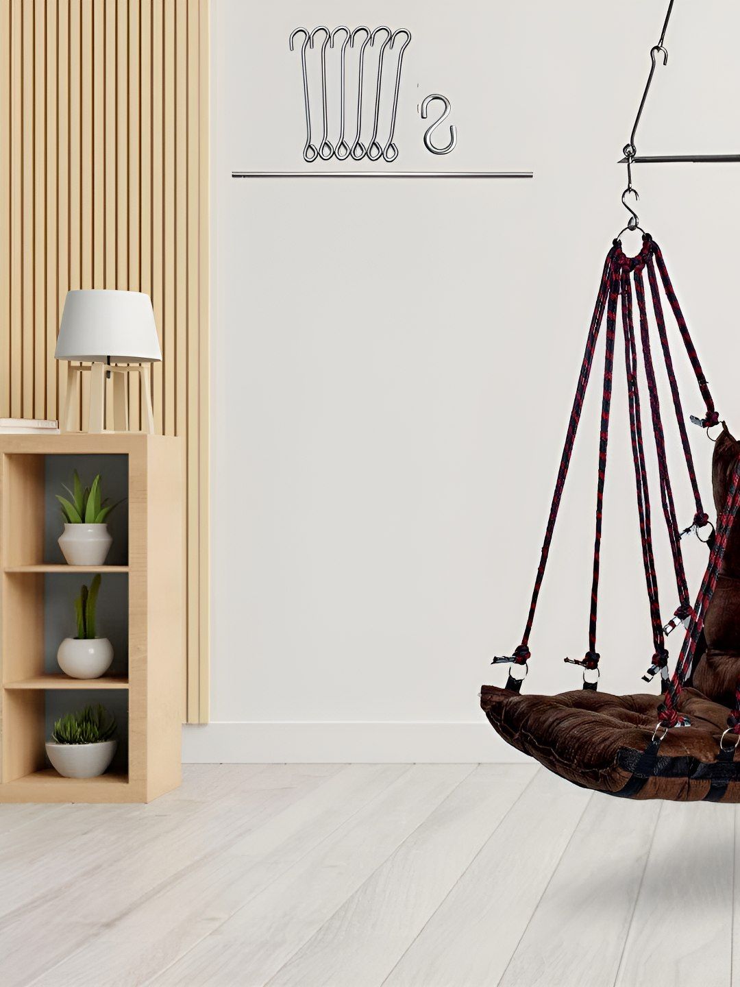 Swingzy Brown Square -Shaped Hammock Swing With Cushion