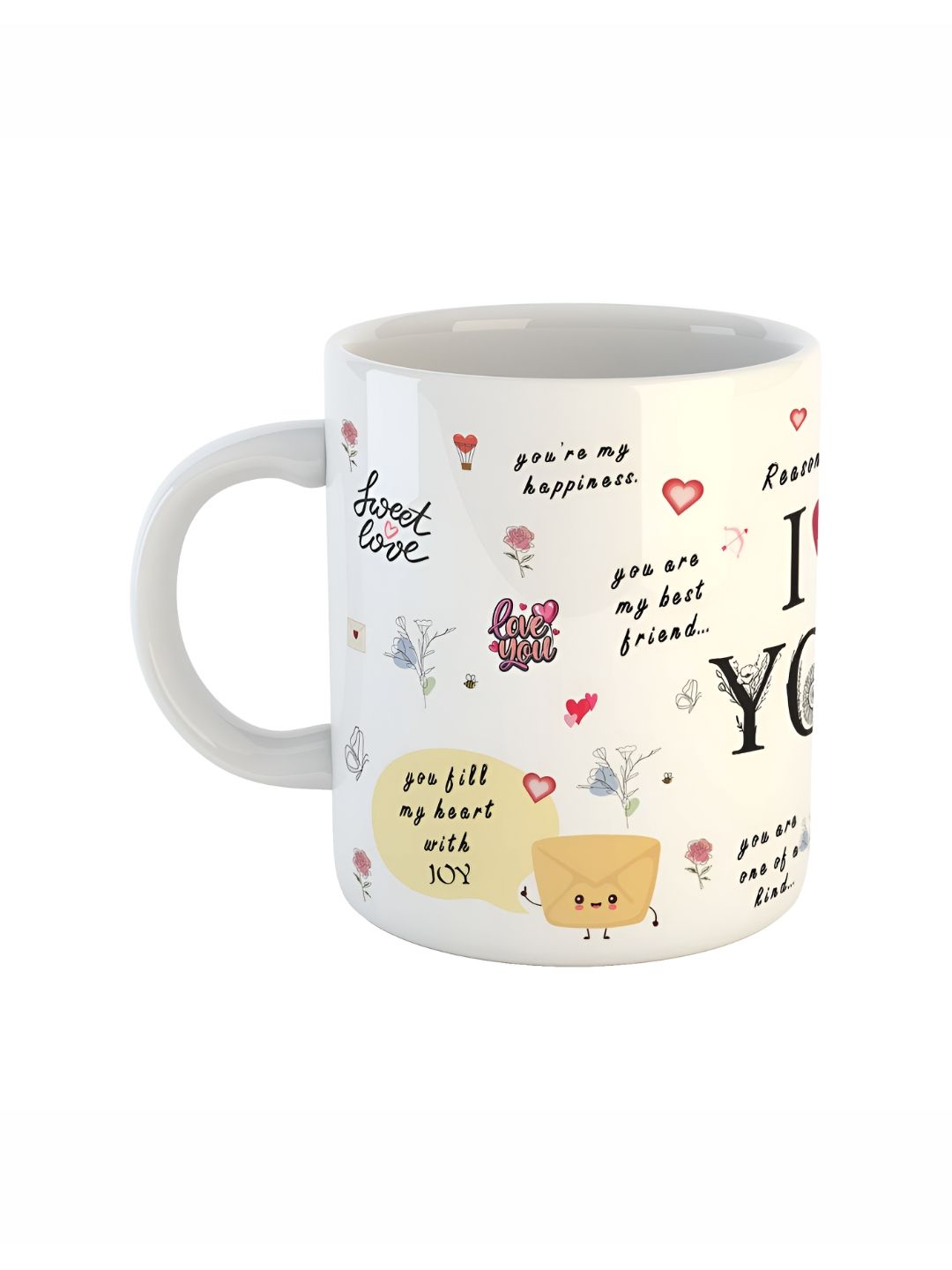 ARTBUG White Printed Ceramic Glossy Core Set of Cups and Mugs-picture-36