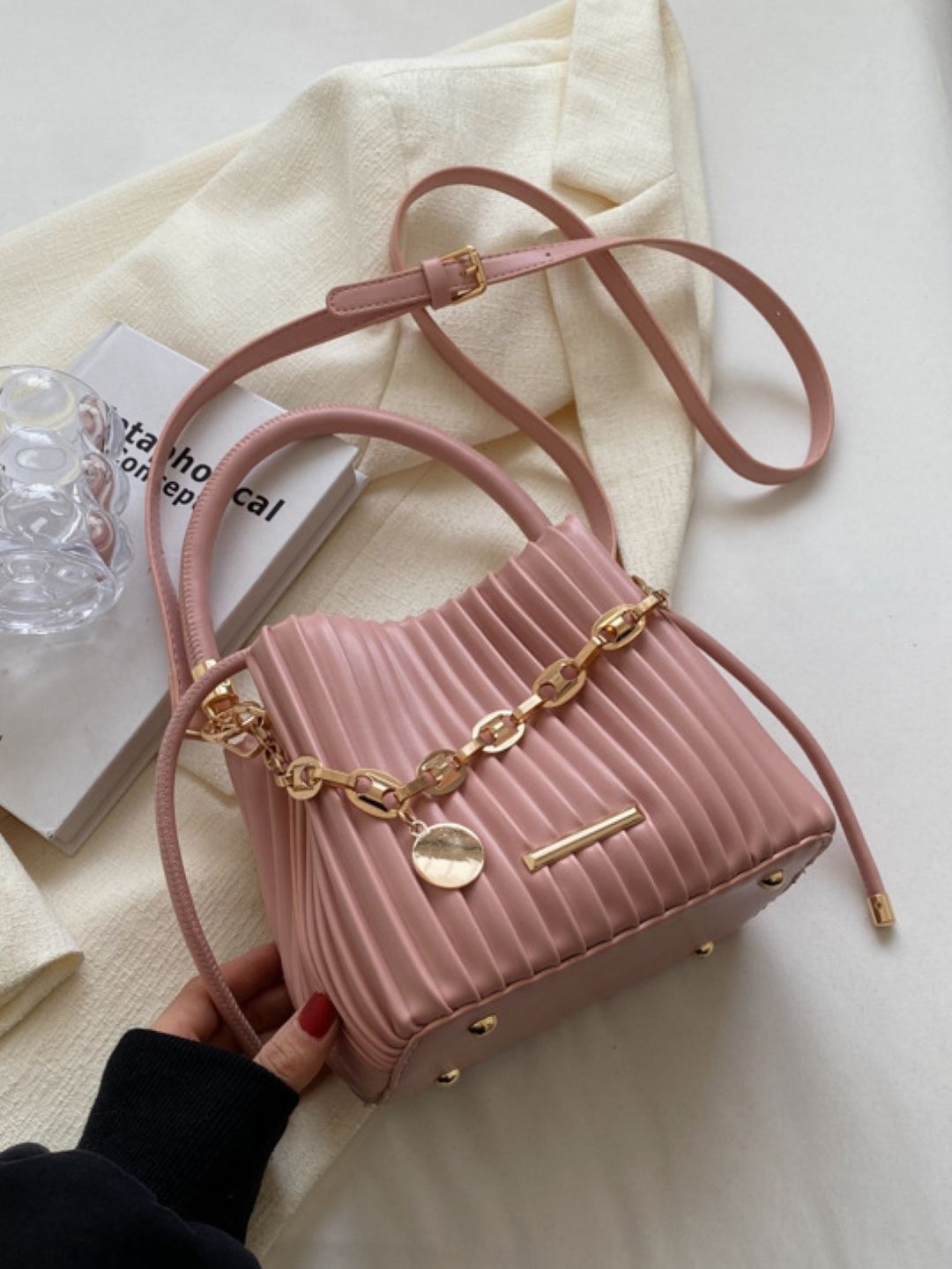 corsica DressBerry Striped PU Structured Sling Bag-picture-19