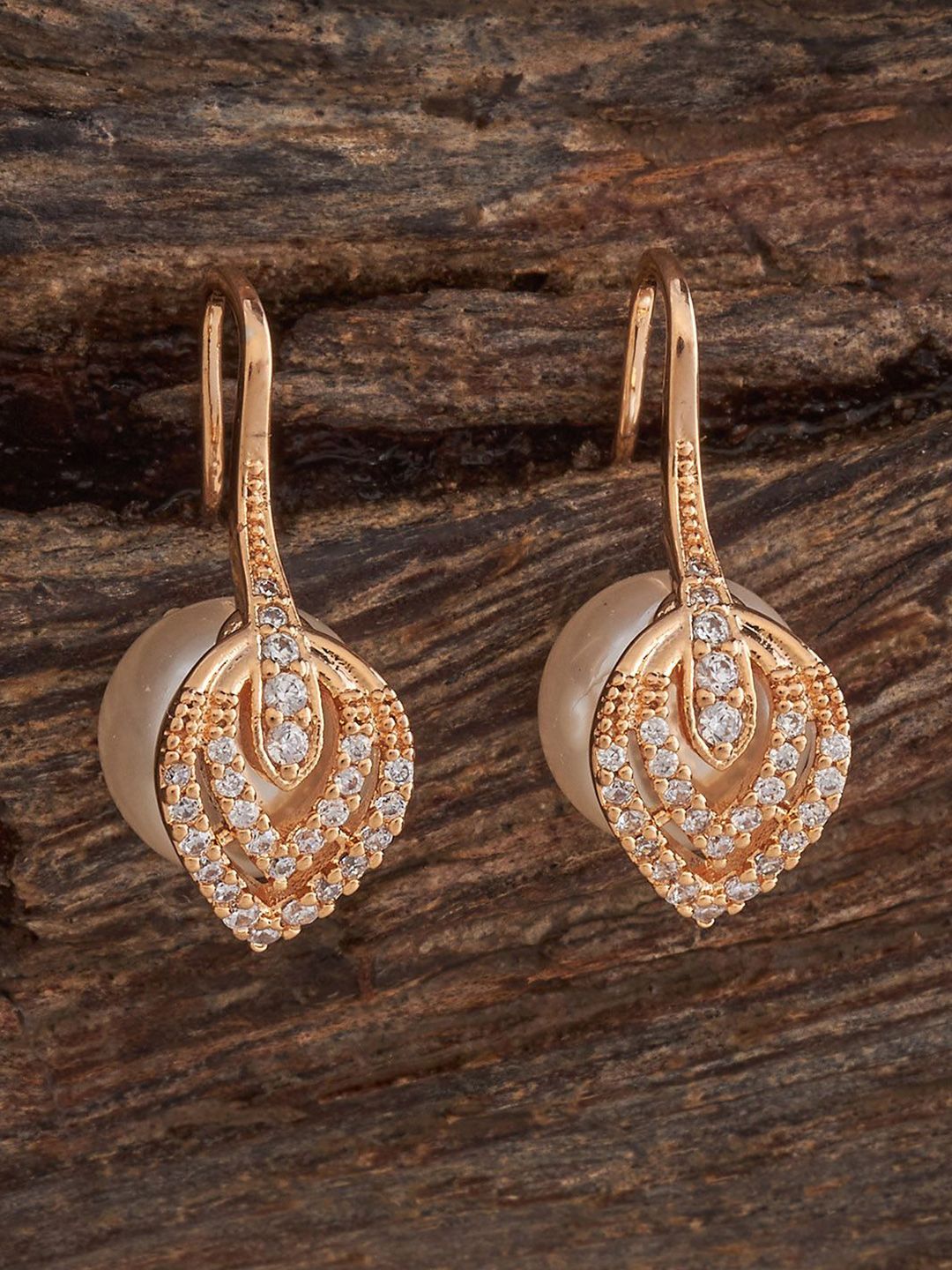 Kushal's Fashion Jewellery Rhodium-Plated Zircon Embellished Bridal Classic Drop Earrings-picture-18